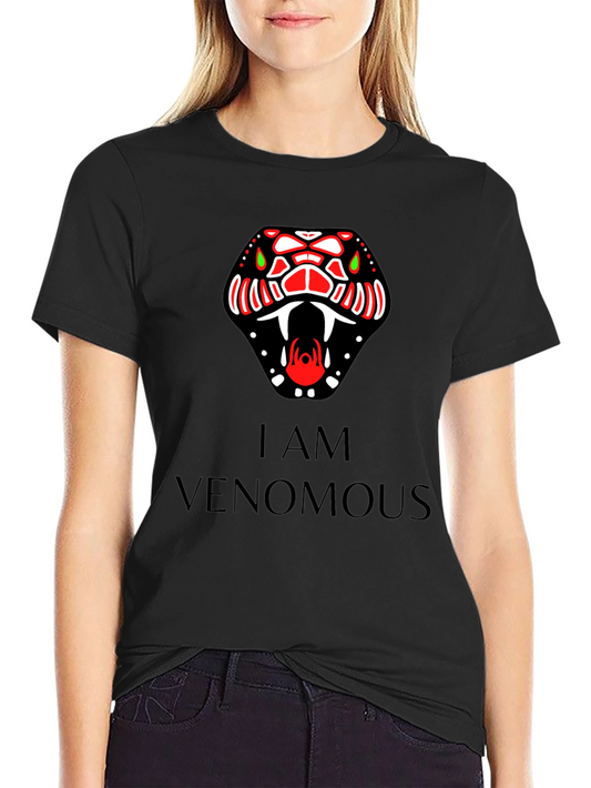 Venomous Snake Graphic Tee - Bold Black T-Shirt