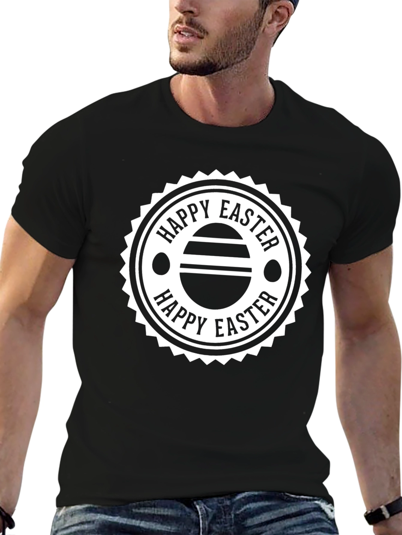 Happy Easter Graphic Tee - Black Unisex T-Shirt