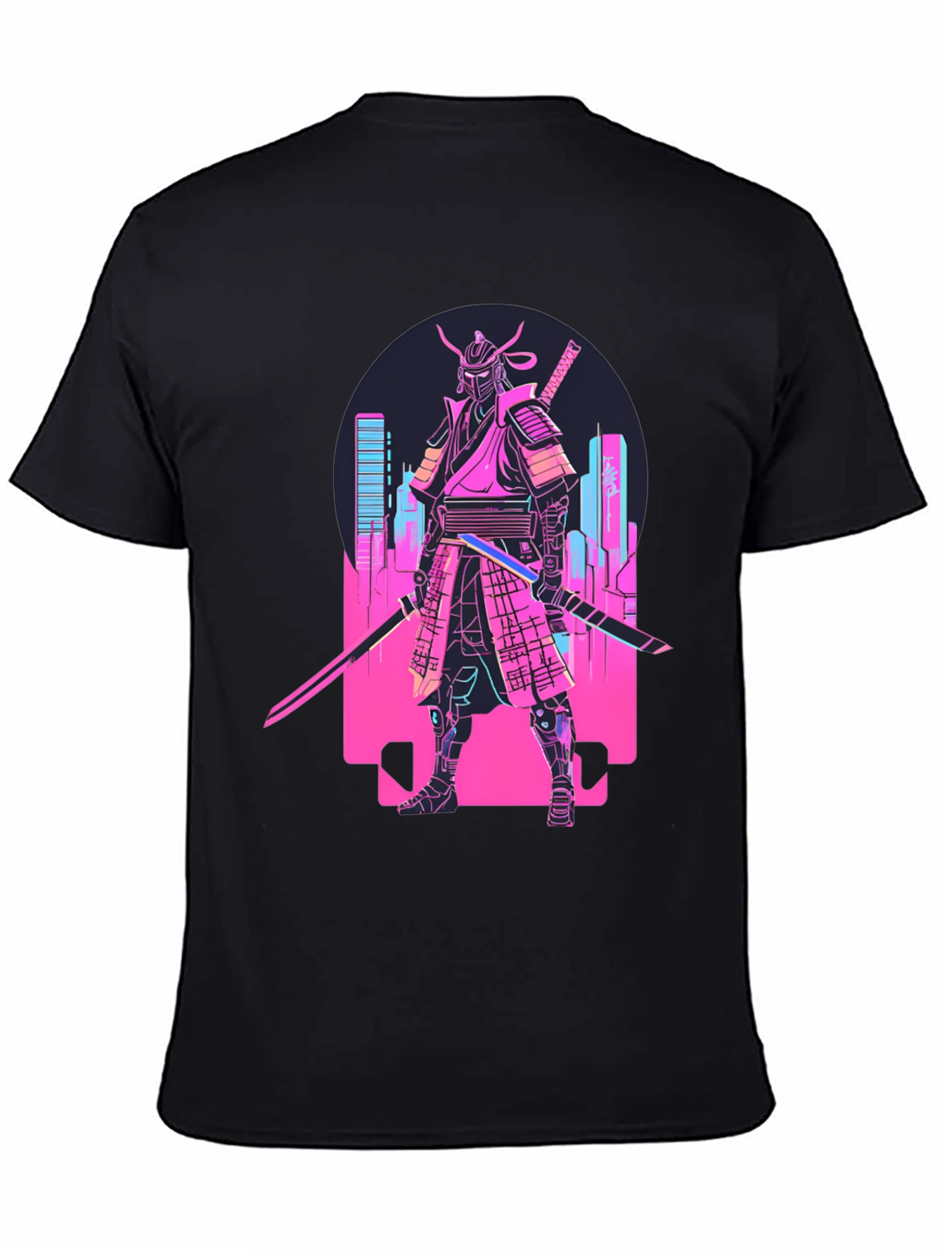 Cyberpunk Samurai T-Shirt - Neon City Warrior