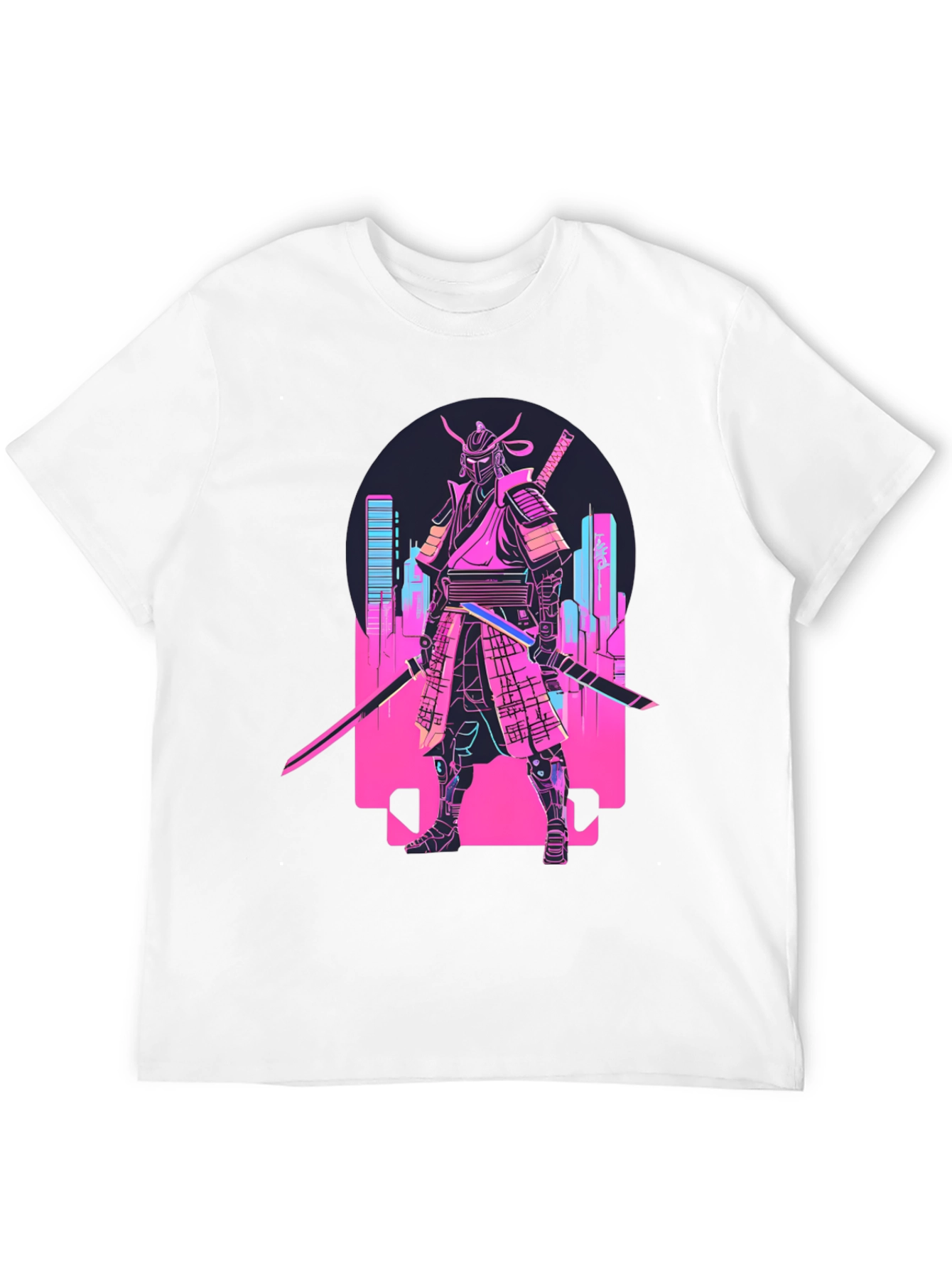 Cyberpunk Samurai T-Shirt - Neon City Warrior