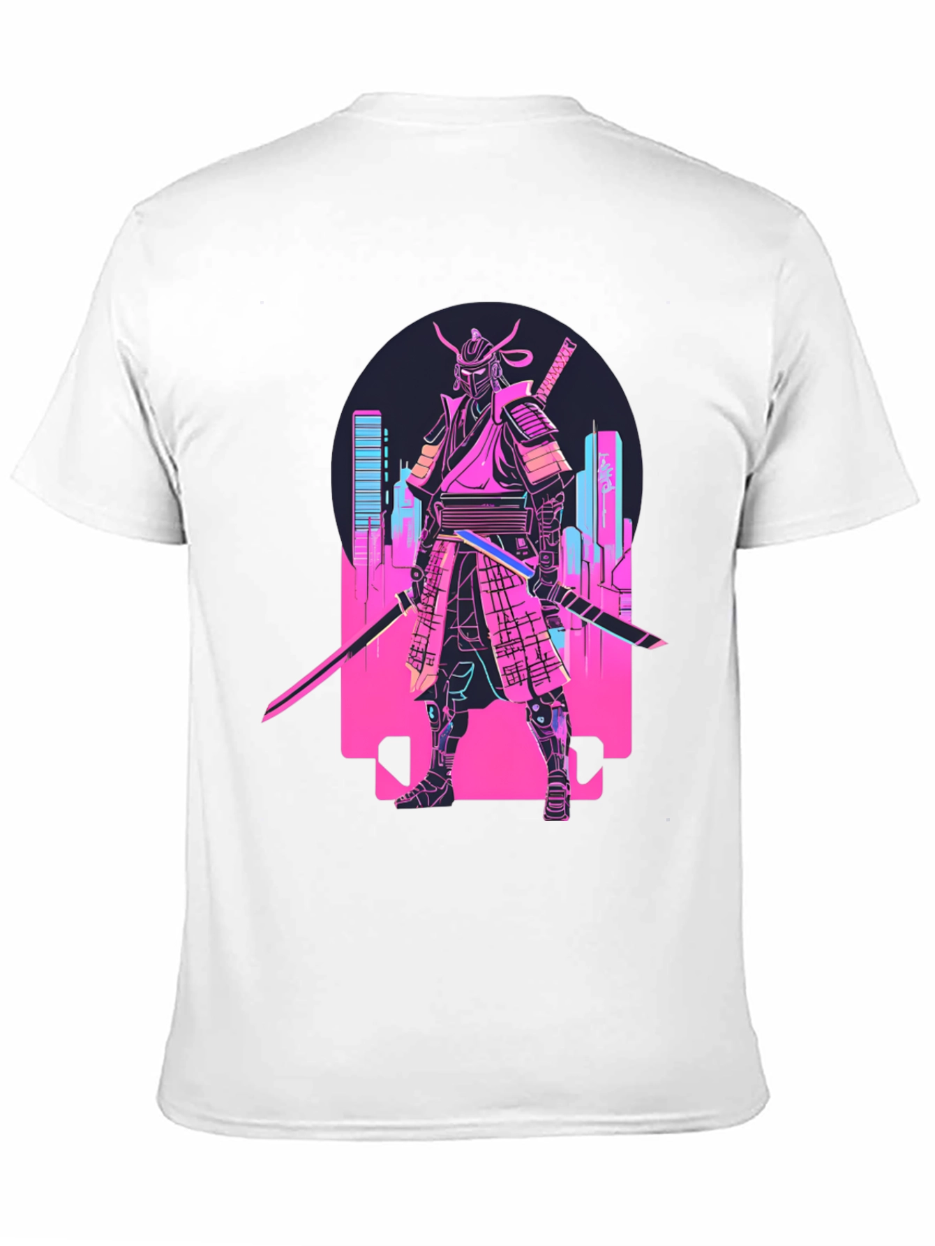 Cyberpunk Samurai T-Shirt - Neon City Warrior