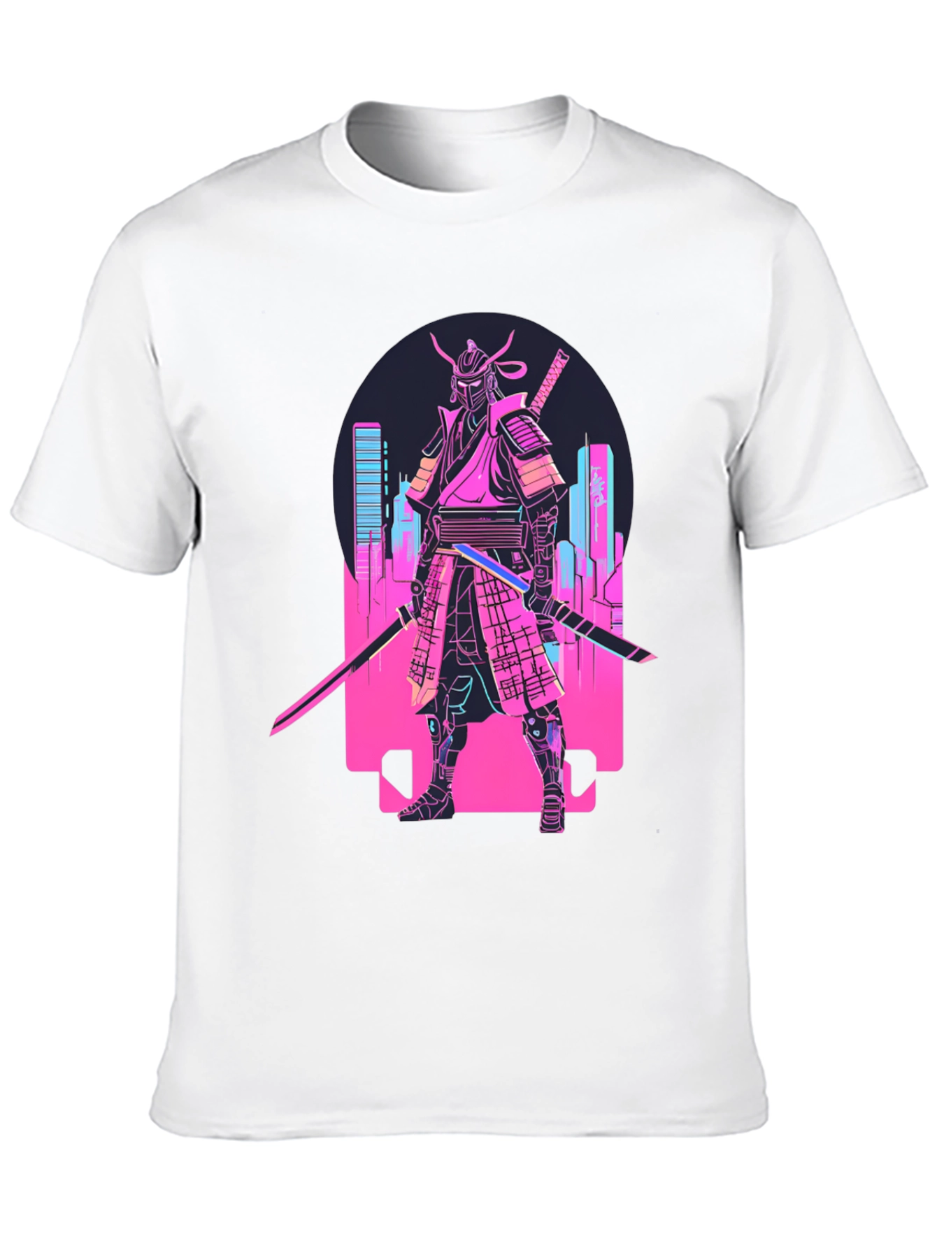 Cyberpunk Samurai T-Shirt - Neon City Warrior