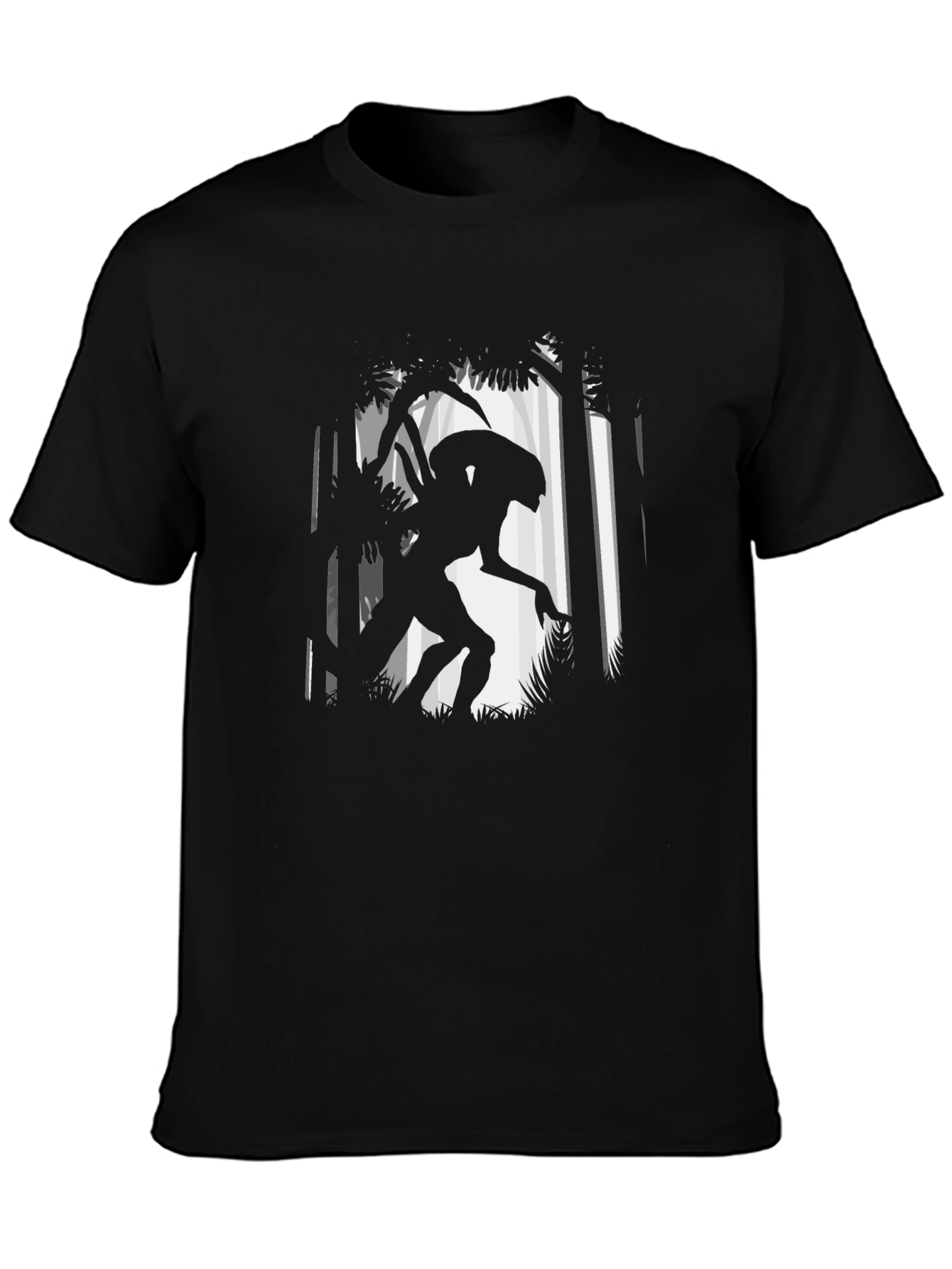 Alien in Forest Graphic Print T-Shirt