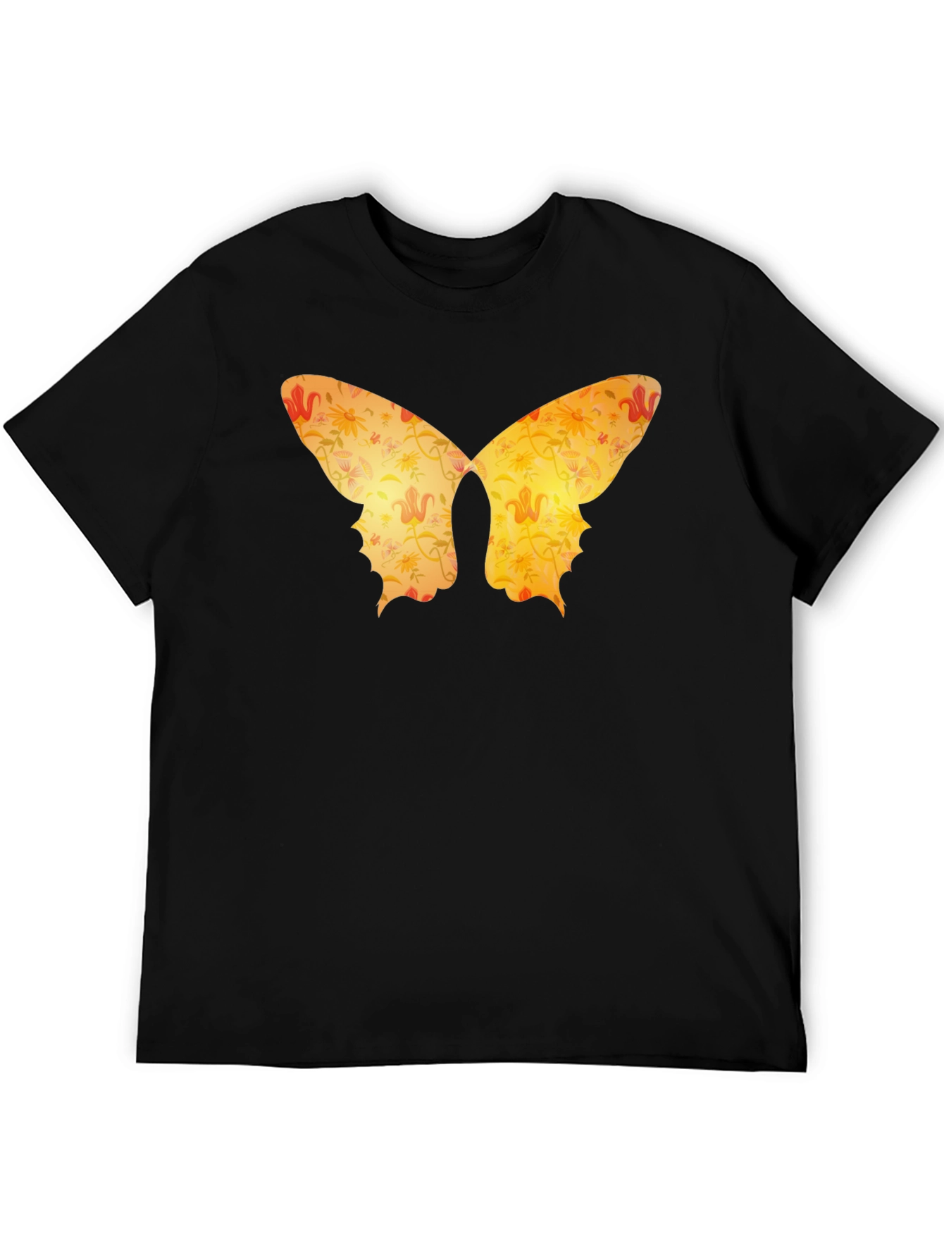 Butterfly Silhouette Floral Graphic Tee