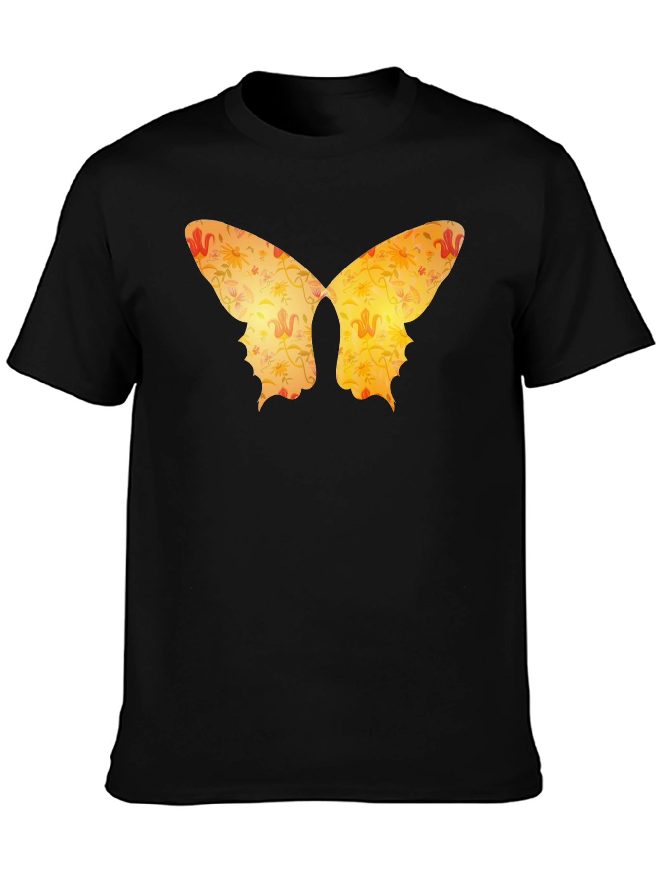 Butterfly Silhouette Floral Graphic Tee