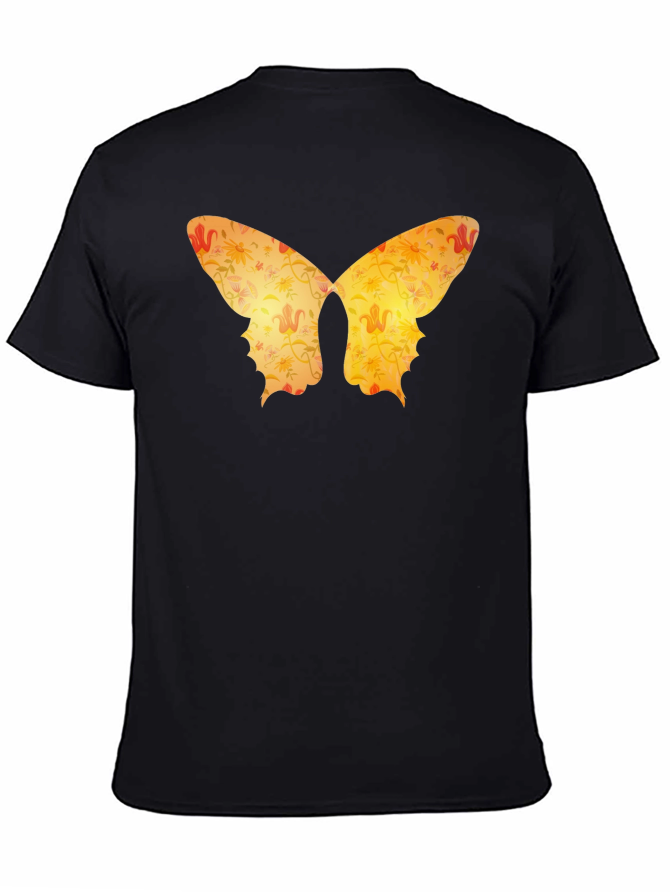 Butterfly Silhouette Floral Graphic Tee