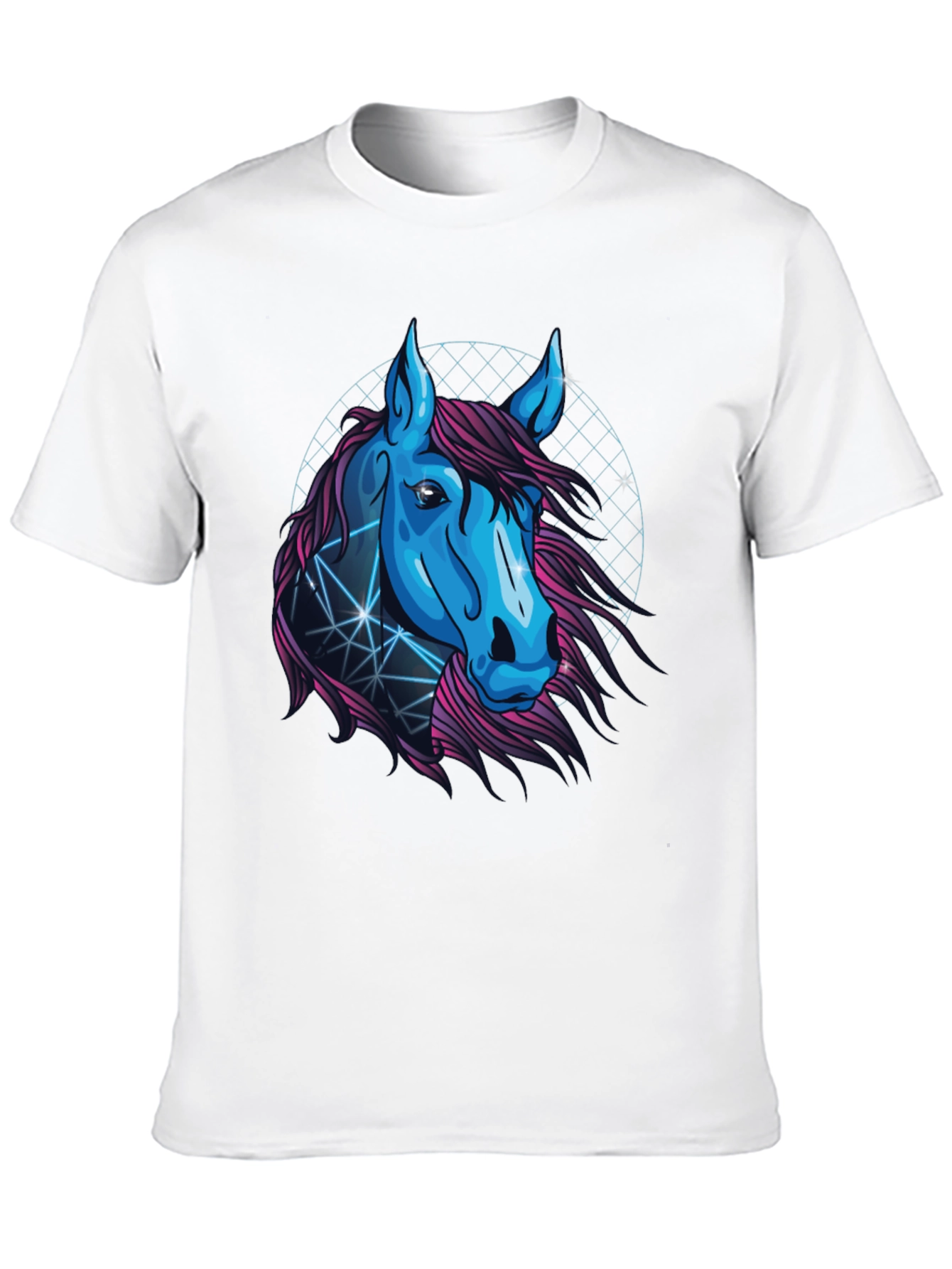 Cyber Horse Graphic Tee - Stylish Black T-Shirt