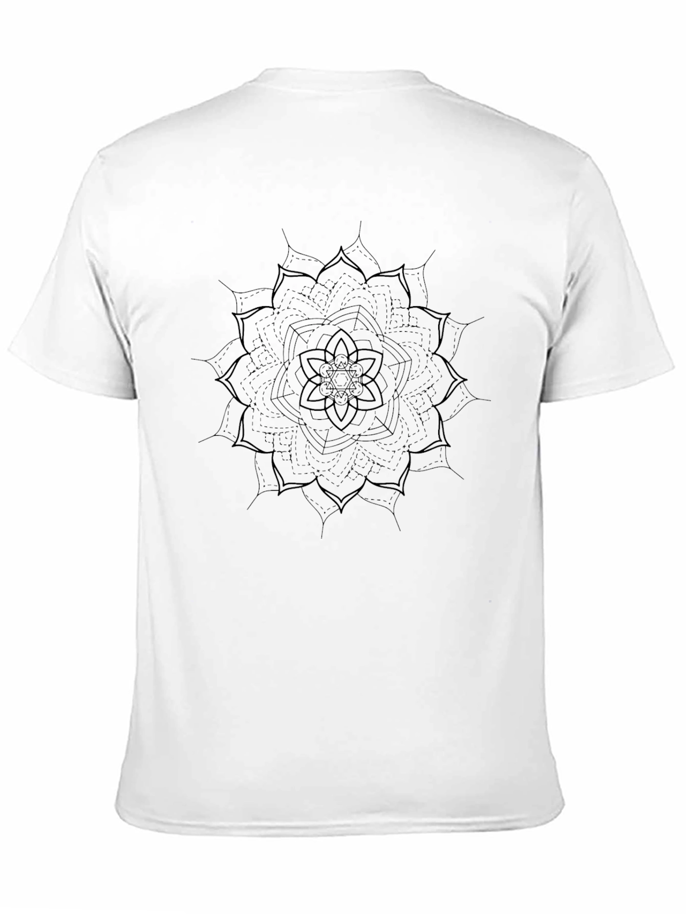 Black Mandala Print Crew Neck T-Shirt