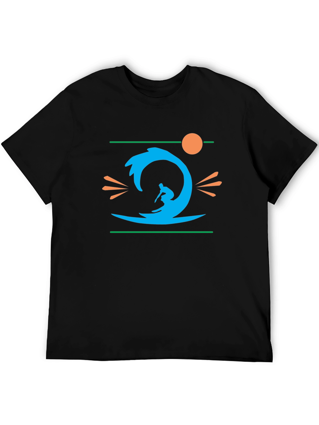 Surfer Graphic Black T-Shirt