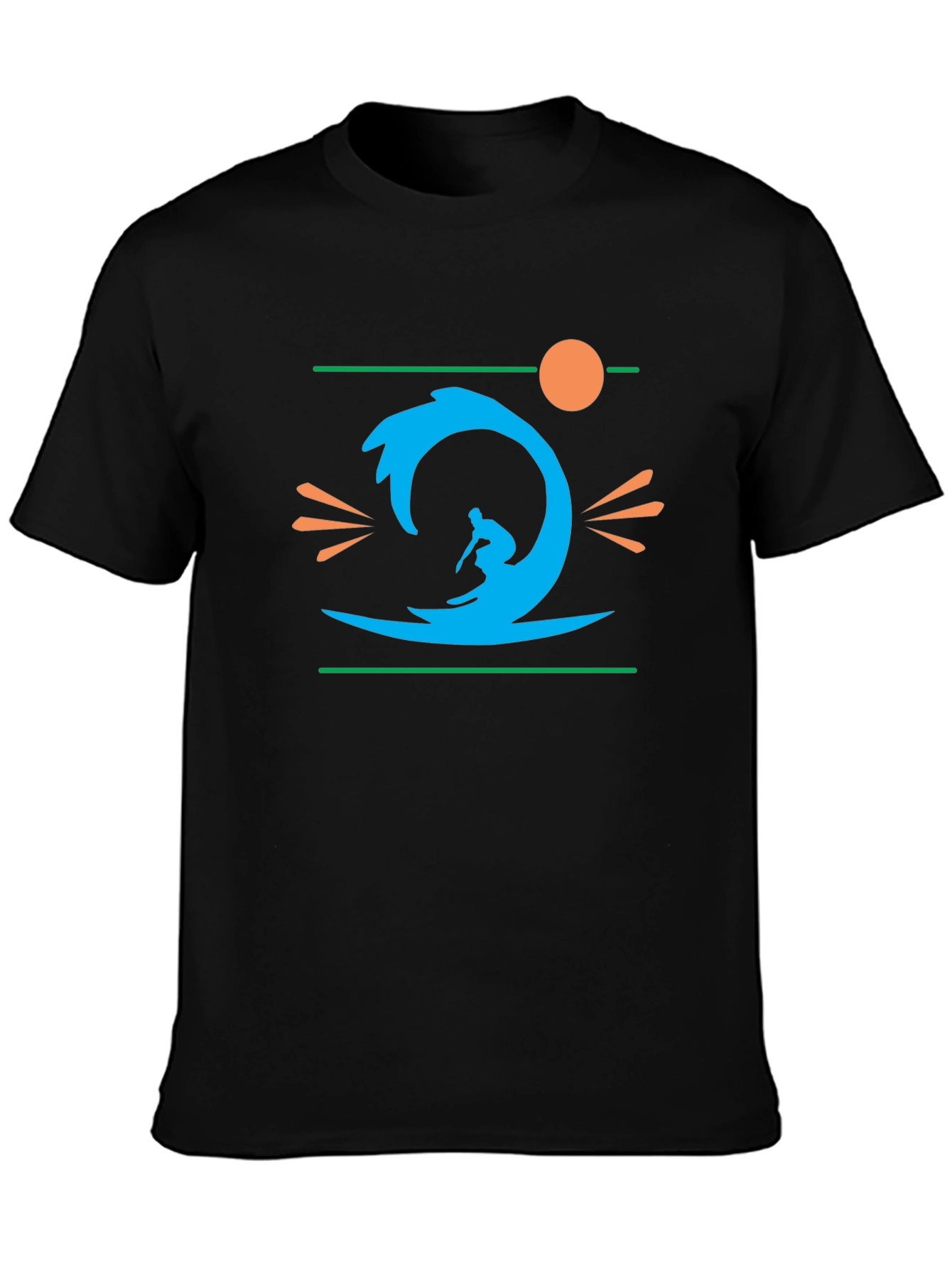Surfer Graphic Black T-Shirt