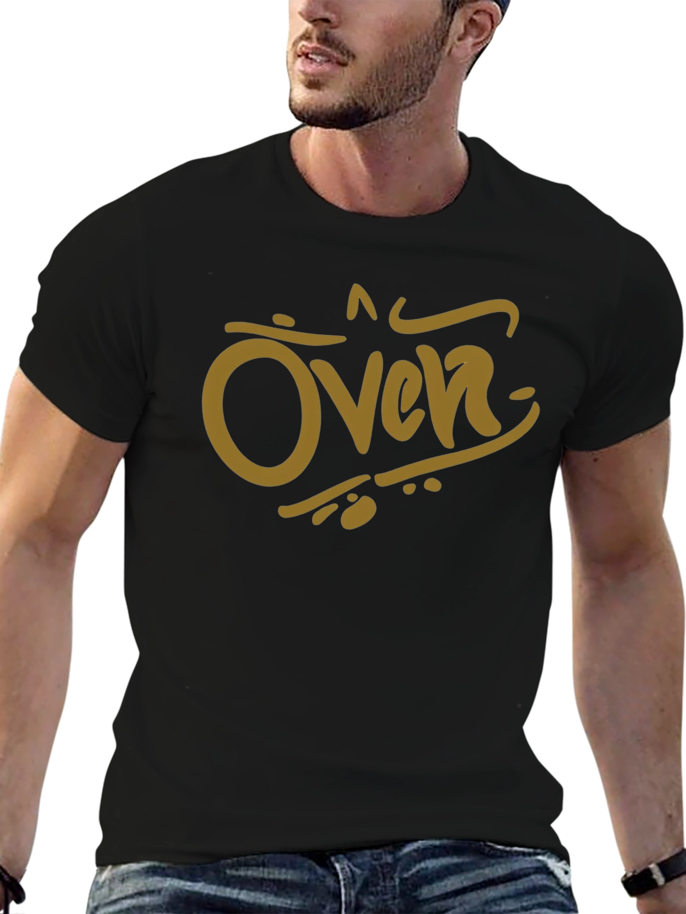 Oven Graphic Tee - Black Cotton Casual Shirt