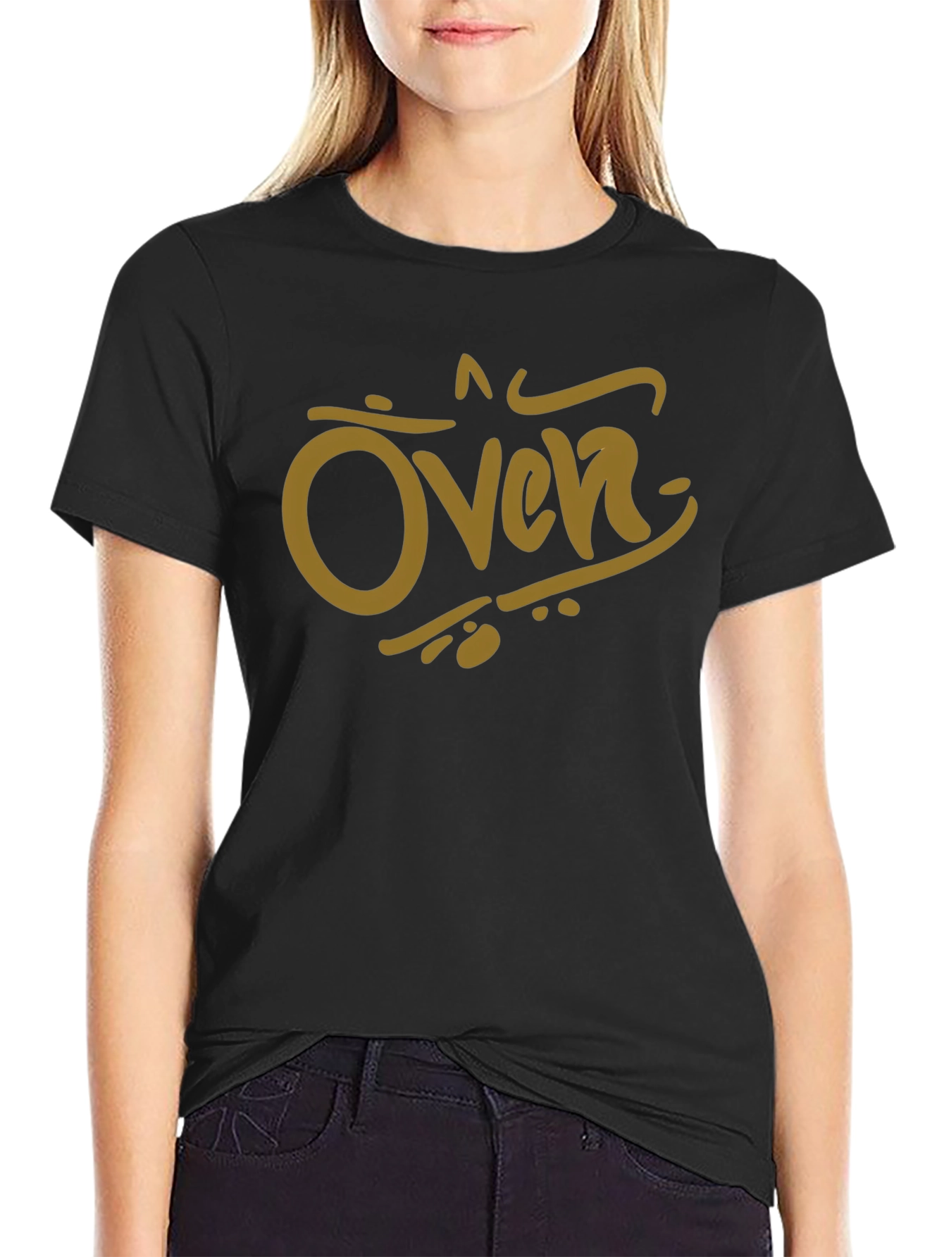 Oven Graphic Tee - Black Cotton Casual Shirt