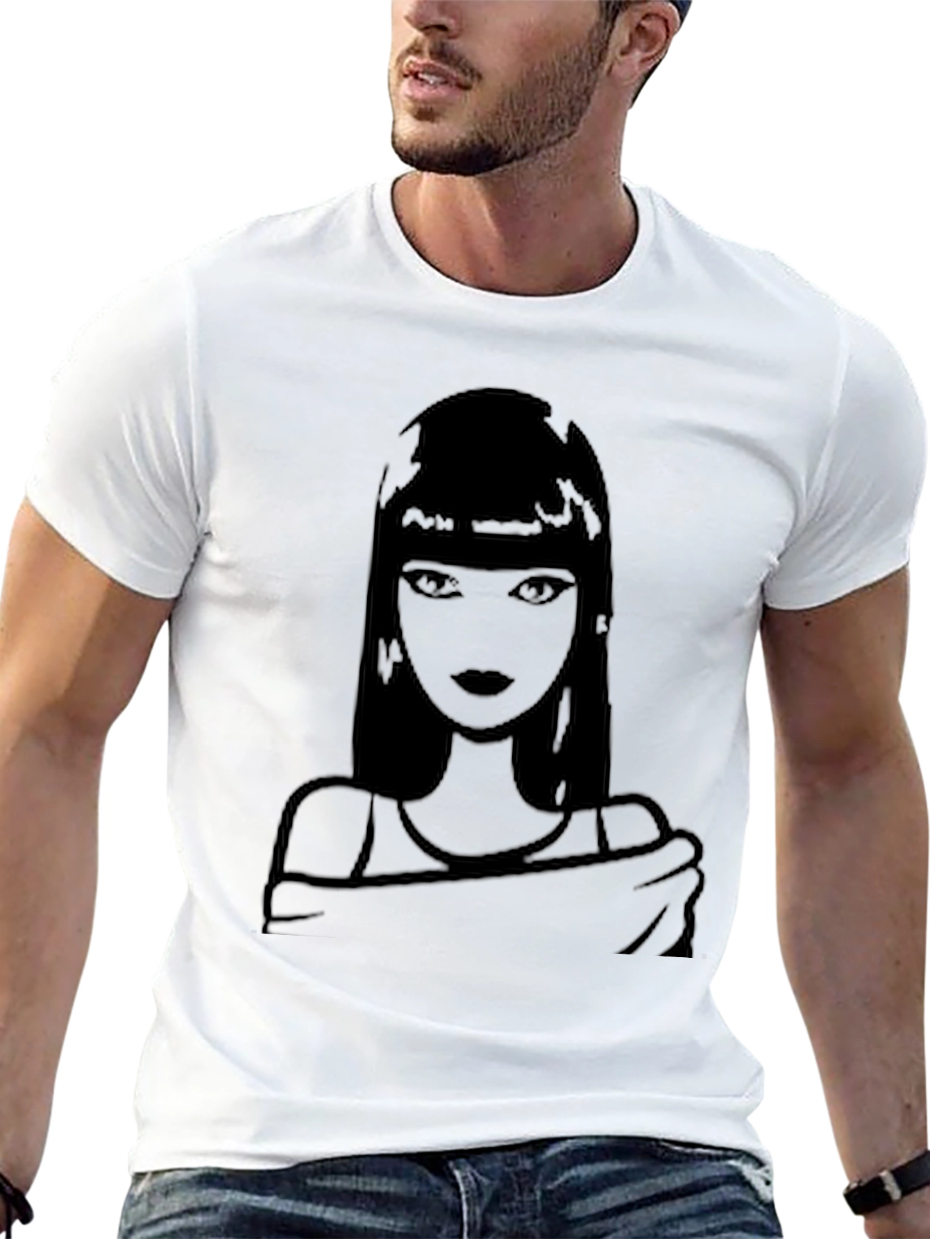 Silhouette Woman Graphic T-Shirt - Black