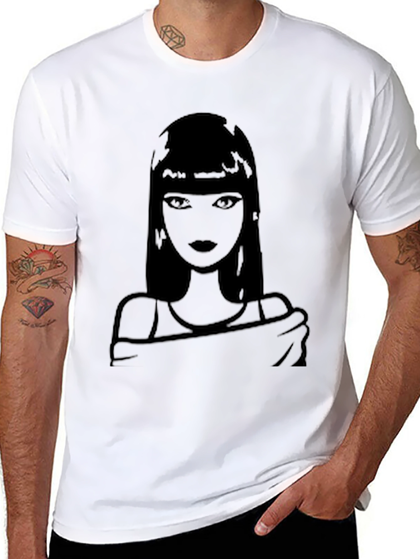 Silhouette Woman Graphic T-Shirt - Black