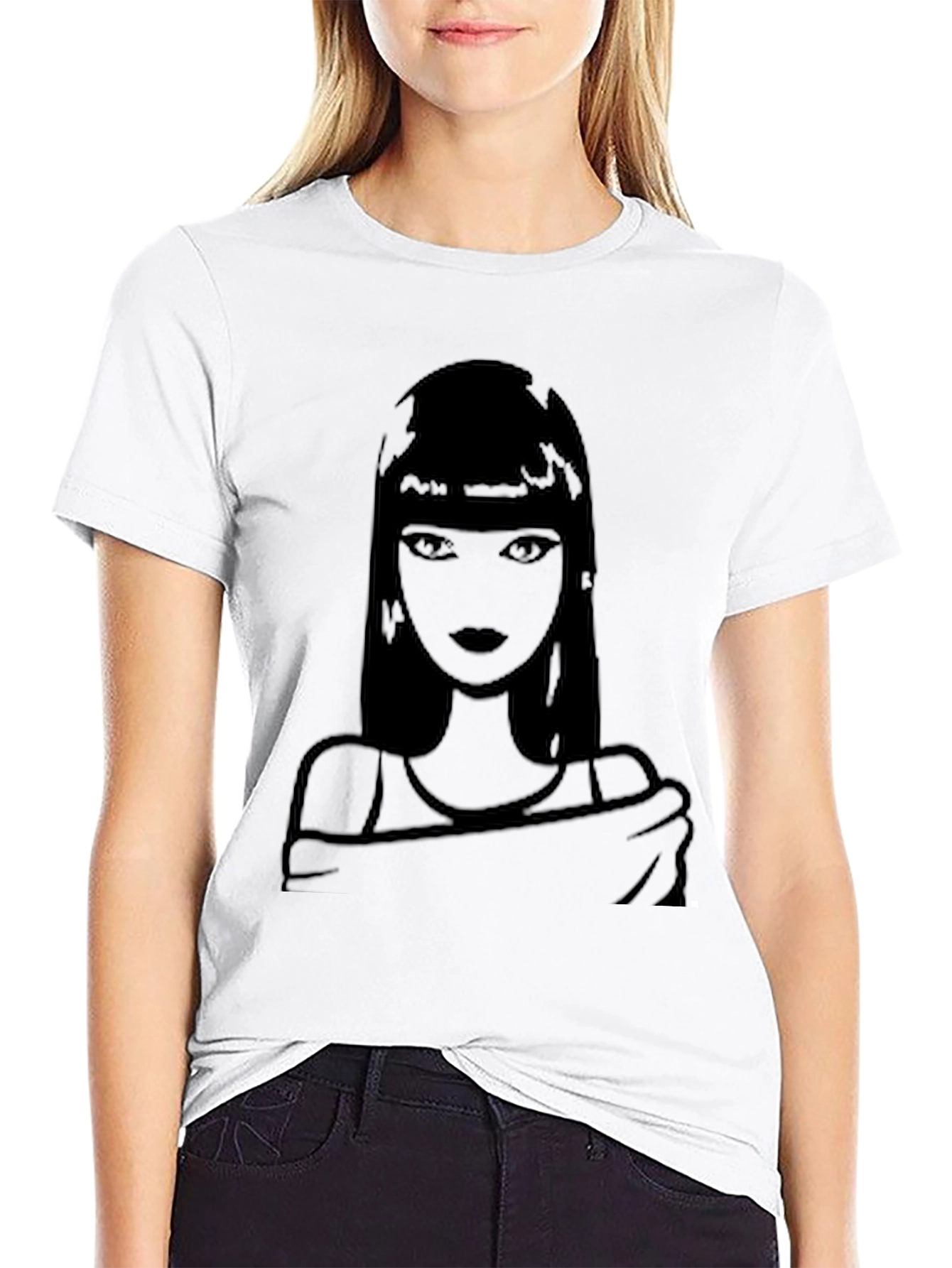 Silhouette Woman Graphic T-Shirt - Black