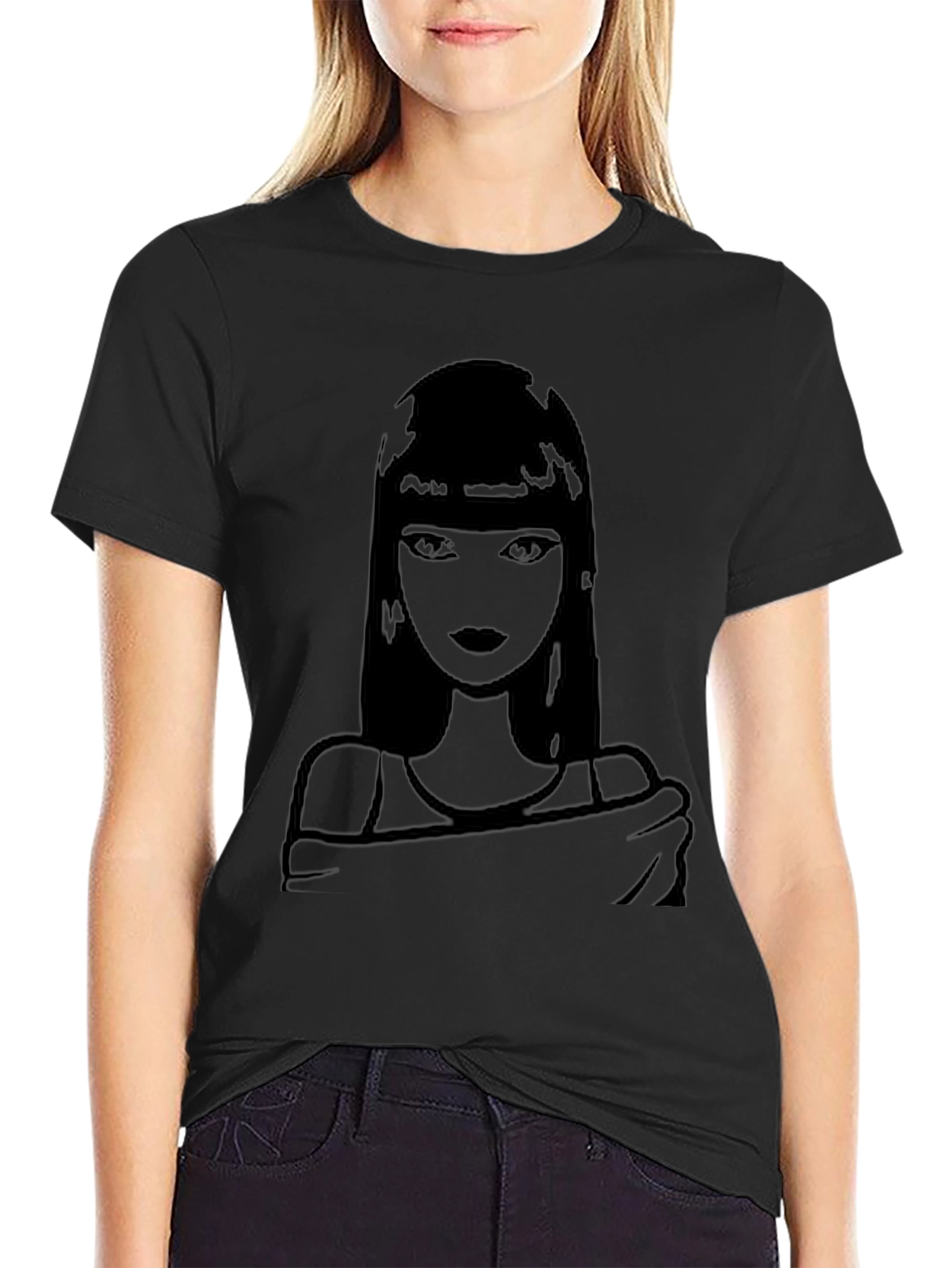 Silhouette Woman Graphic T-Shirt - Black