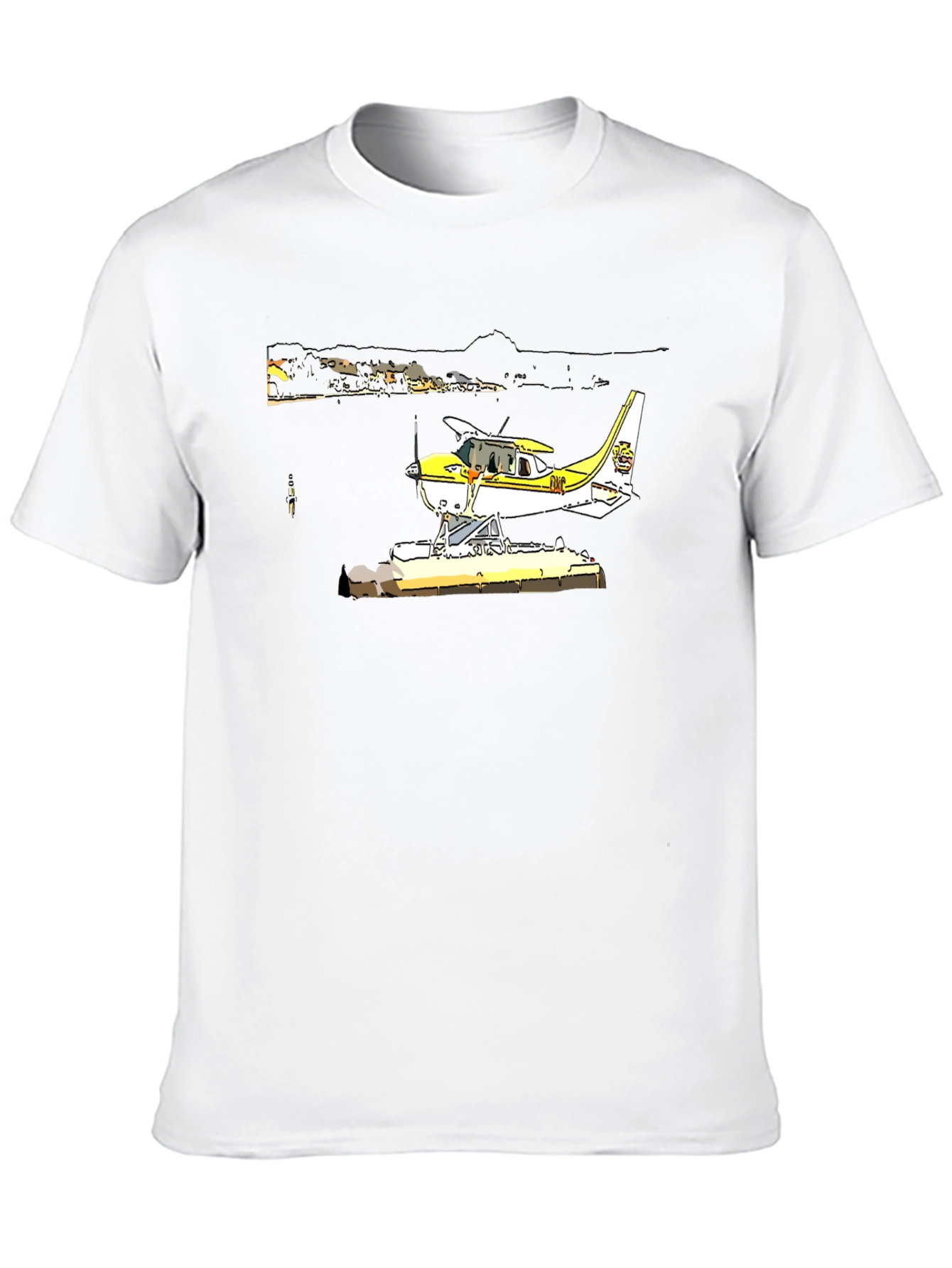 Seaplane Graphic T-Shirt - Black Cotton Tee