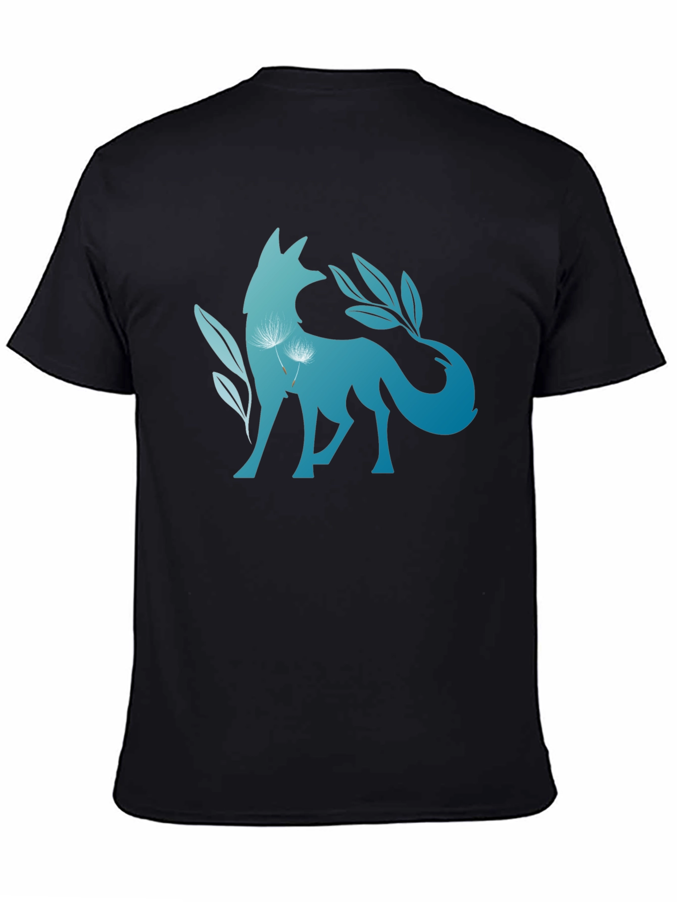 Nature Fox Graphic Tee - Stylish Black T-Shirt