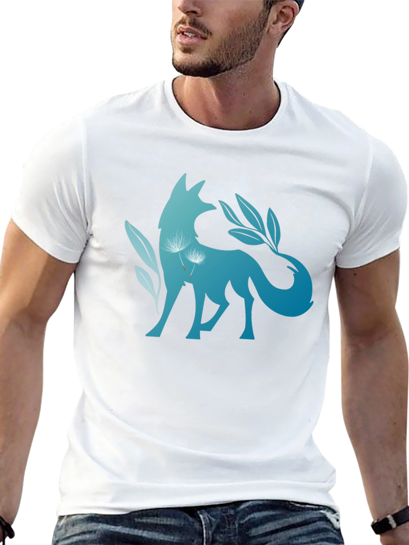 Nature Fox Graphic Tee - Stylish Black T-Shirt
