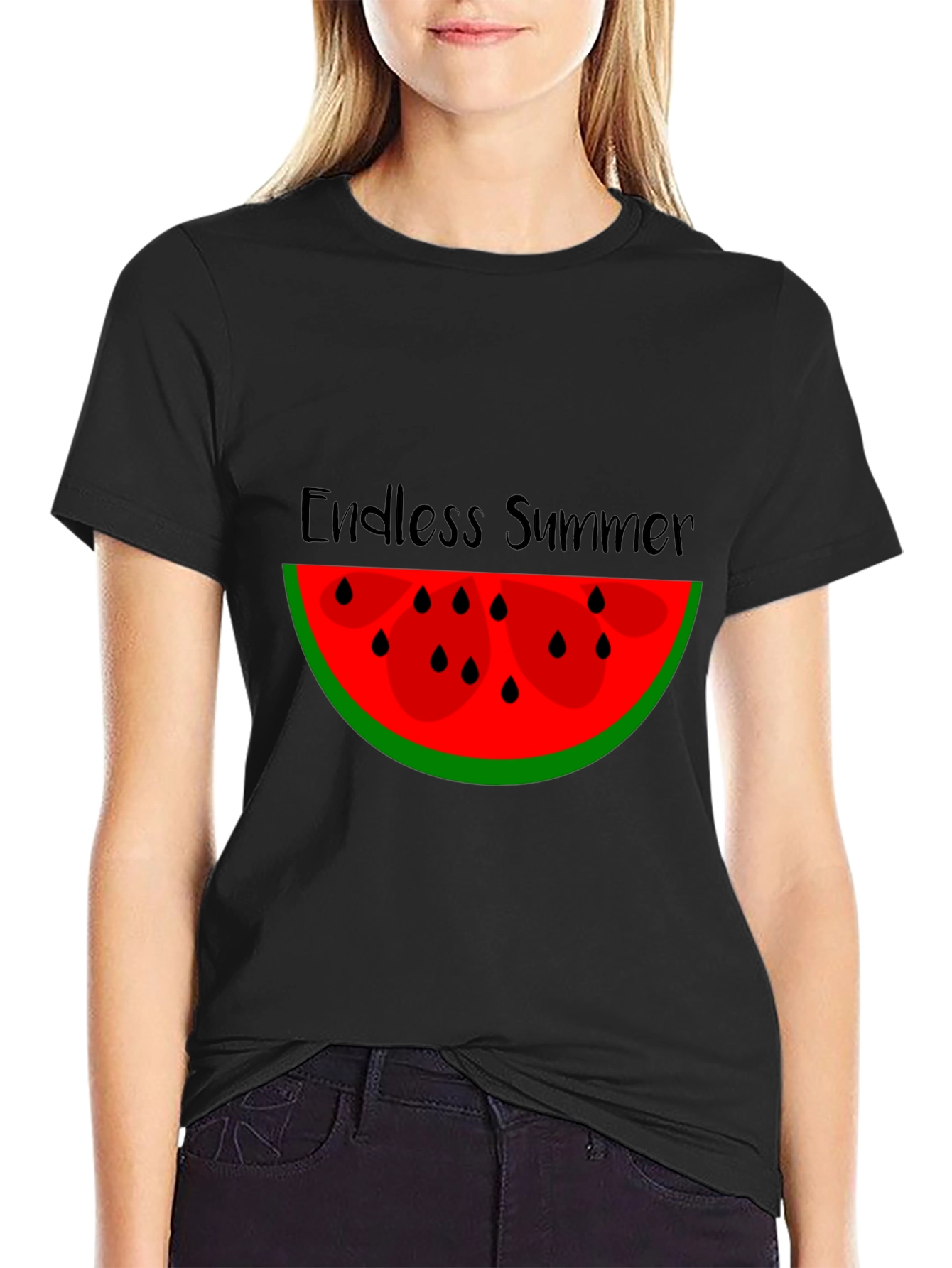 Endless Summer Watermelon Graphic Tee - Black