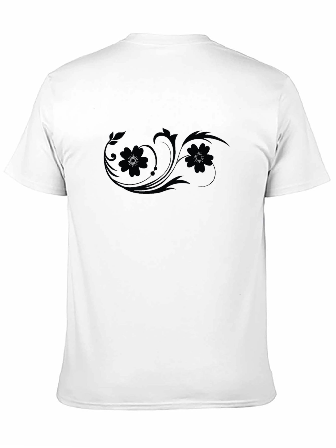 Stylish Black T-Shirt with Floral Design