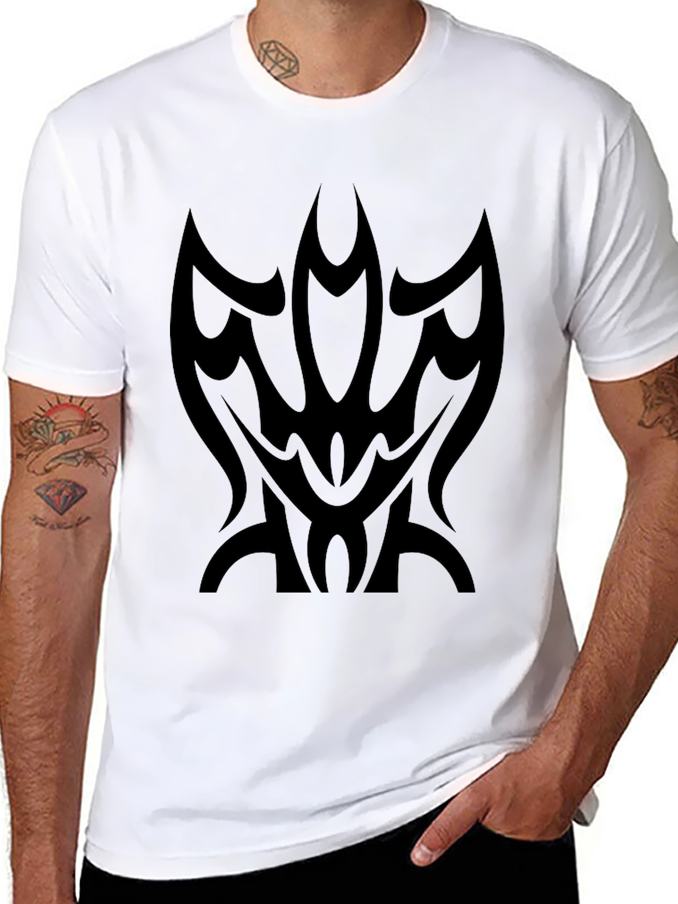 Tribal Design Black T-Shirt