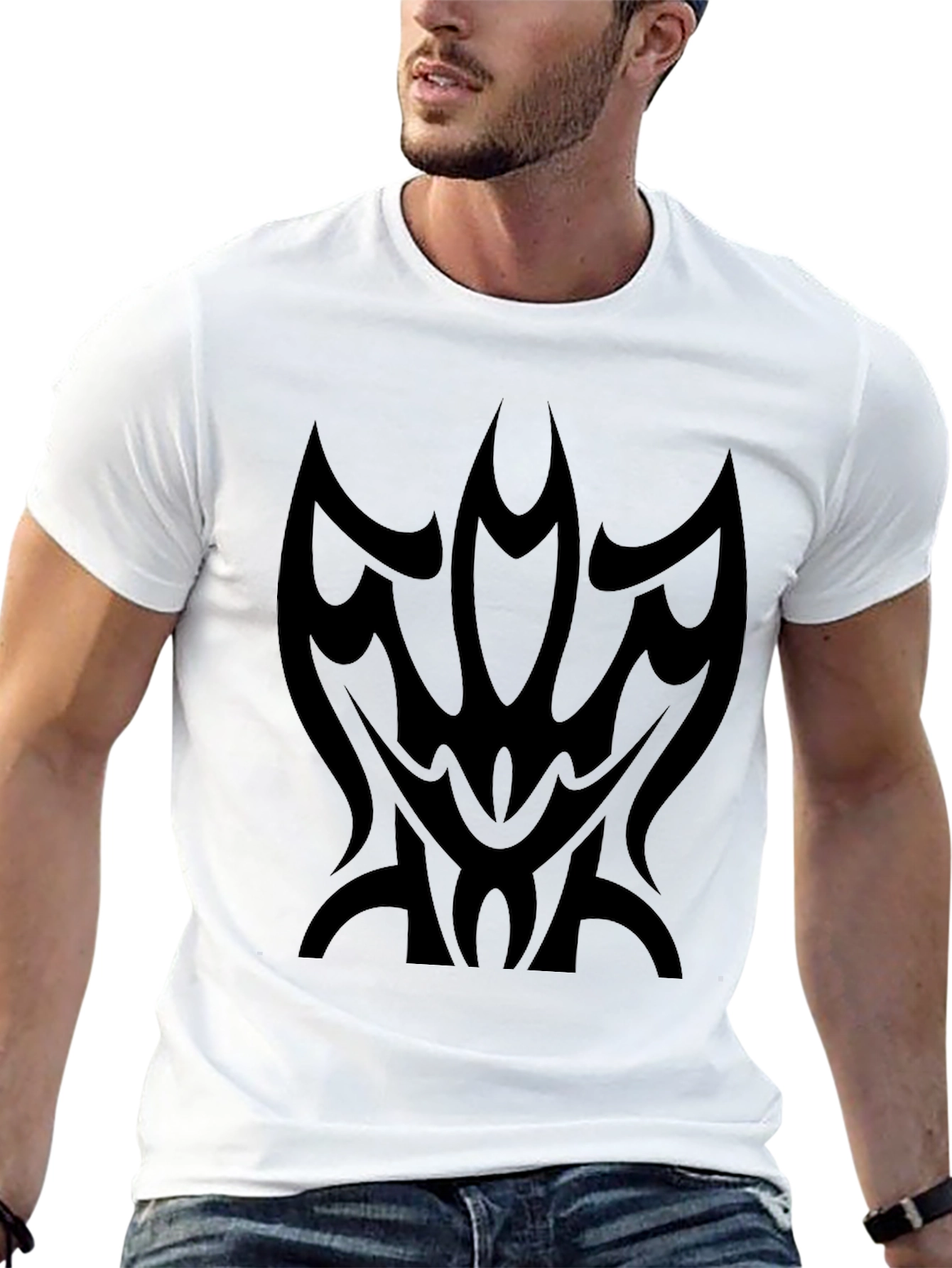 Tribal Design Black T-Shirt