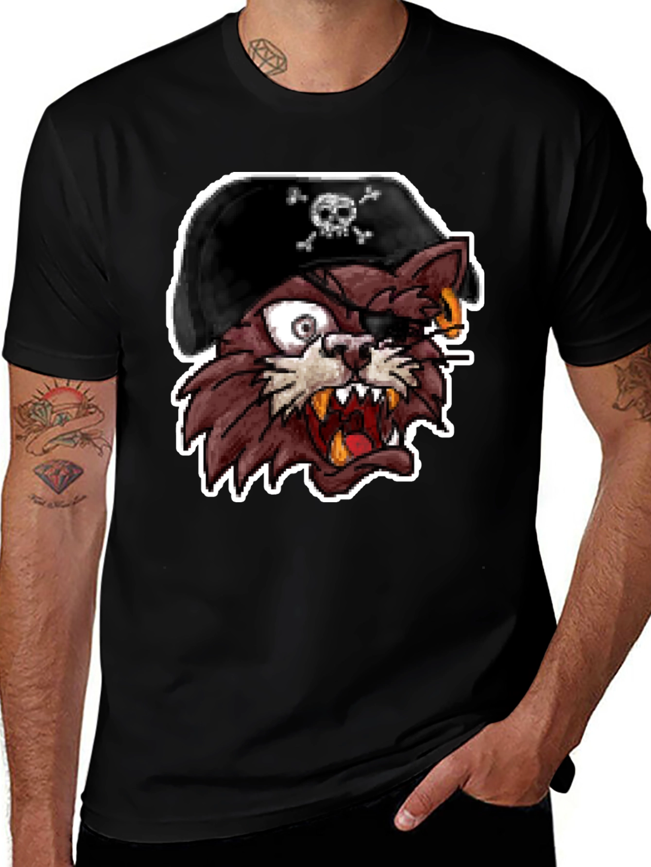 Pirate Cat Graphic T-Shirt