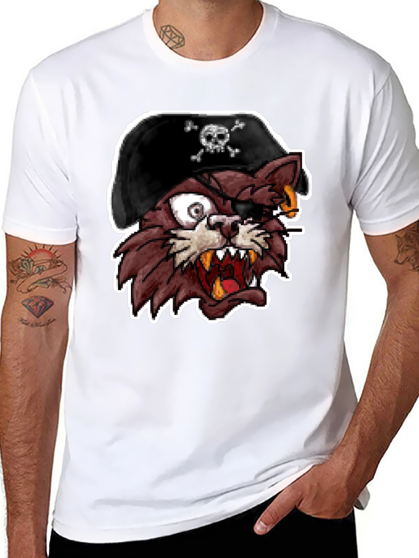 Pirate Cat Graphic T-Shirt