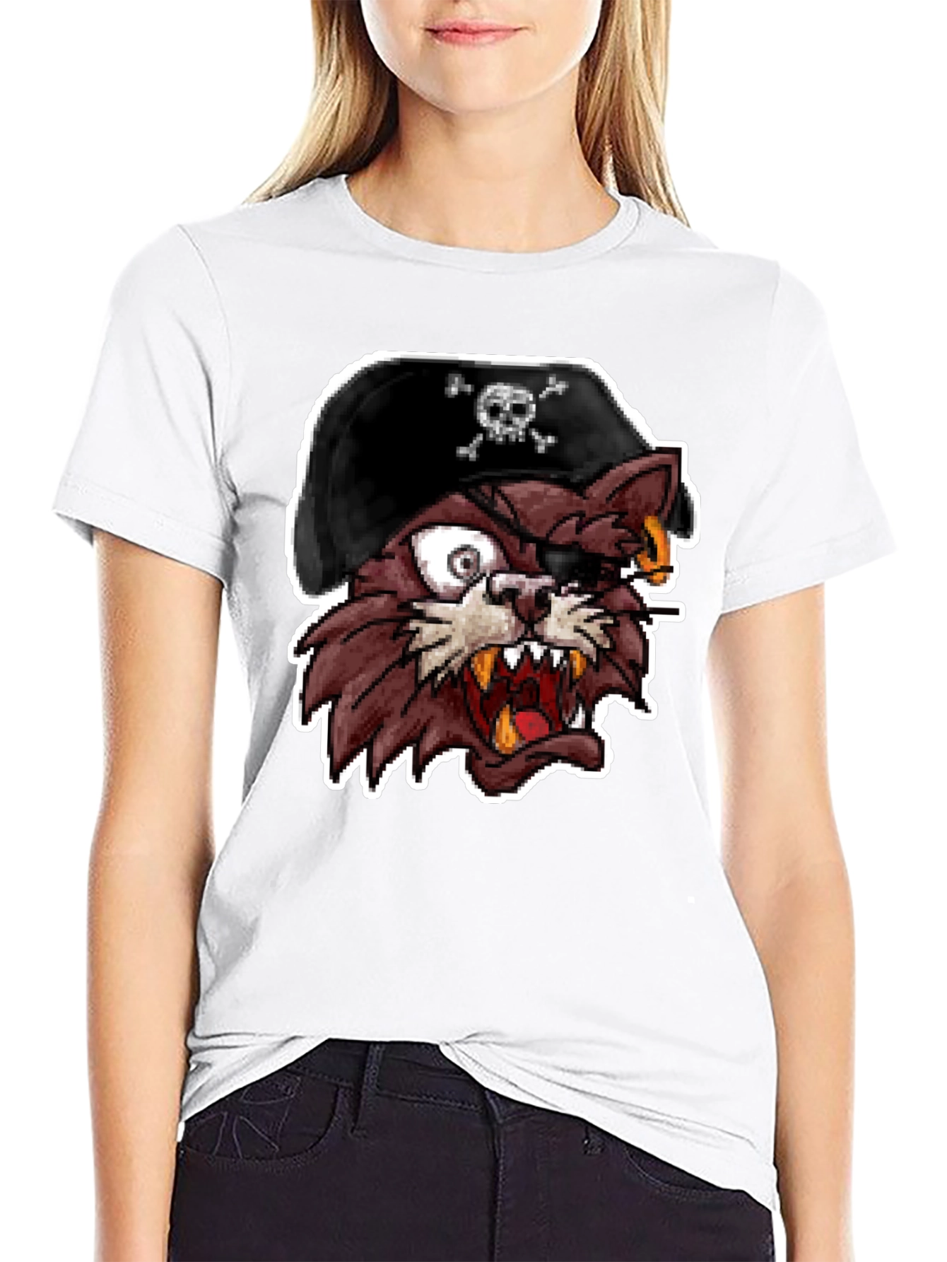 Pirate Cat Graphic T-Shirt