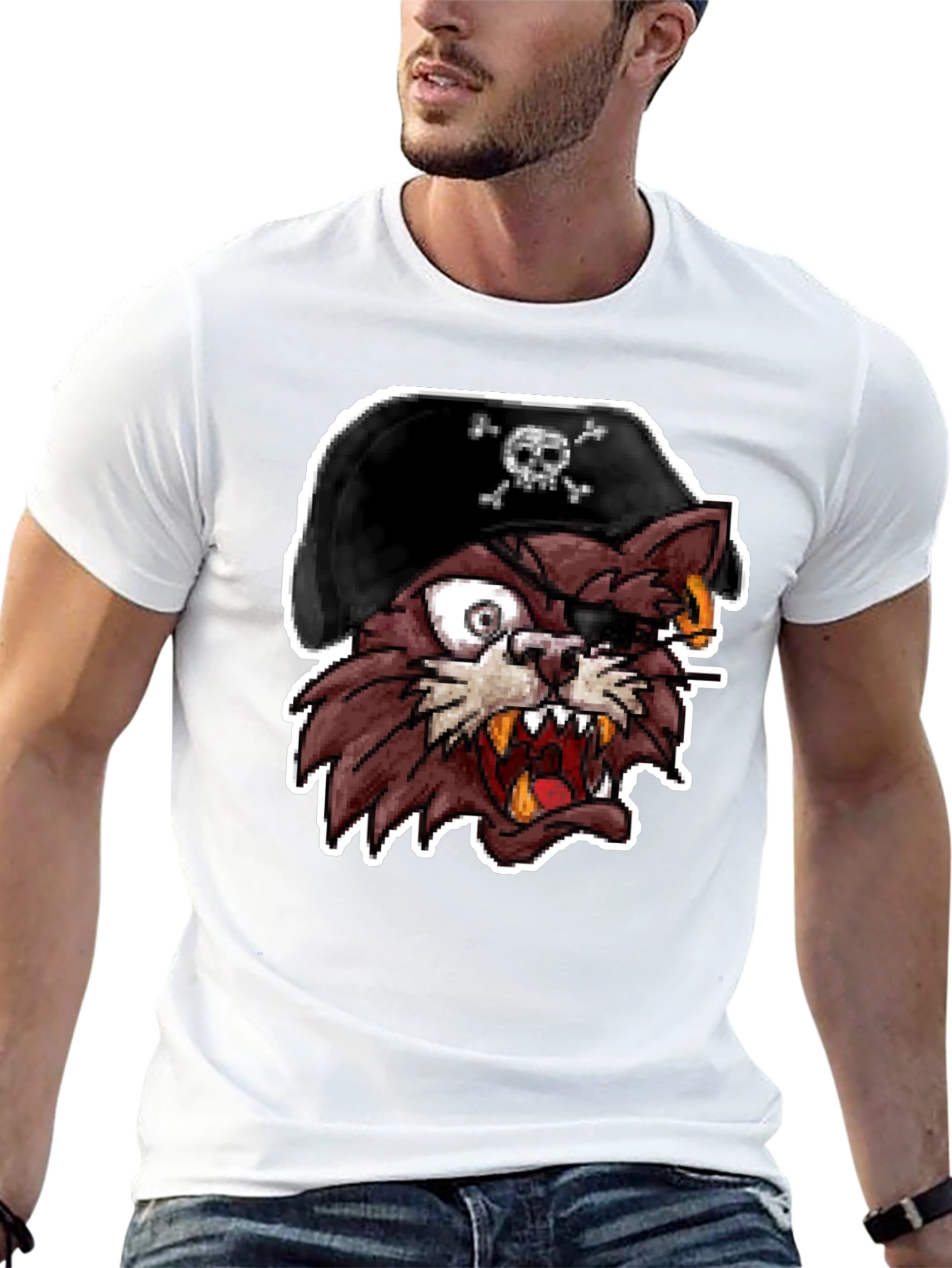 Pirate Cat Graphic T-Shirt