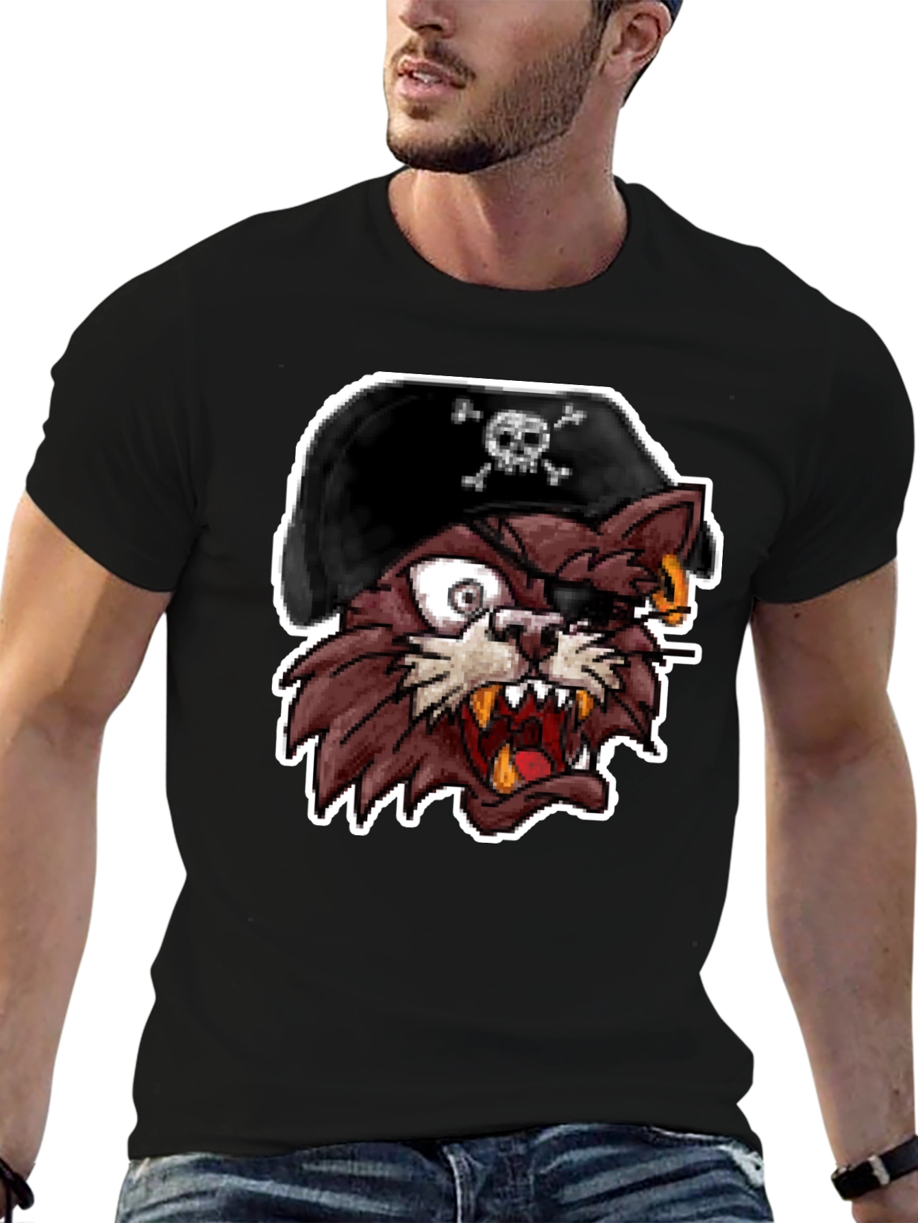 Pirate Cat Graphic T-Shirt