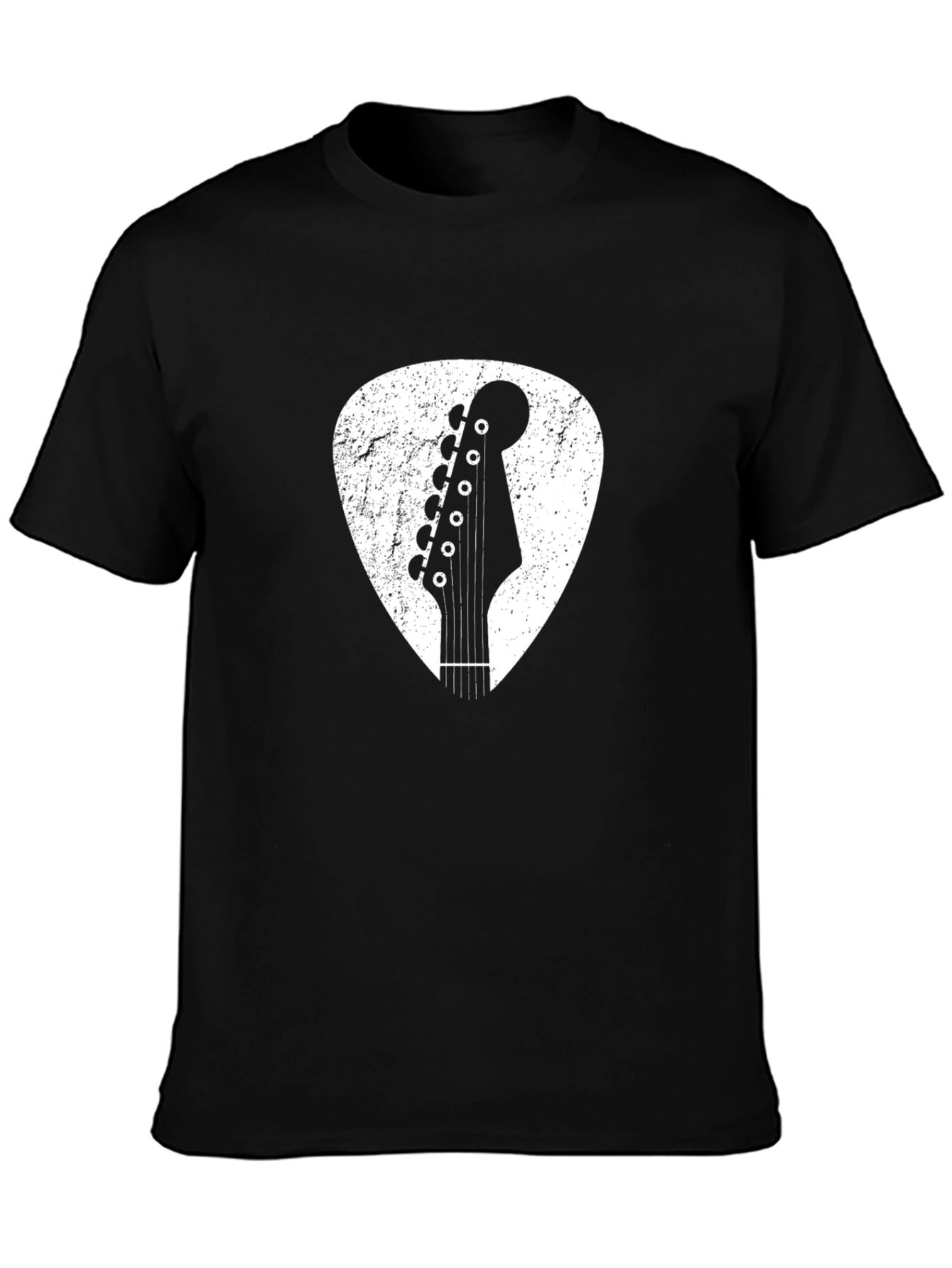 Guitar Pick Headstock Graphic Tee - Black