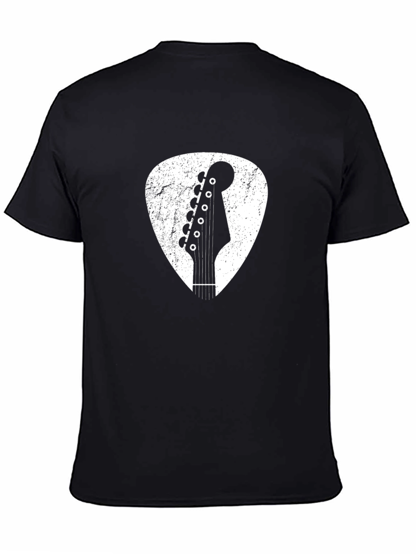 Guitar Pick Headstock Graphic Tee - Black
