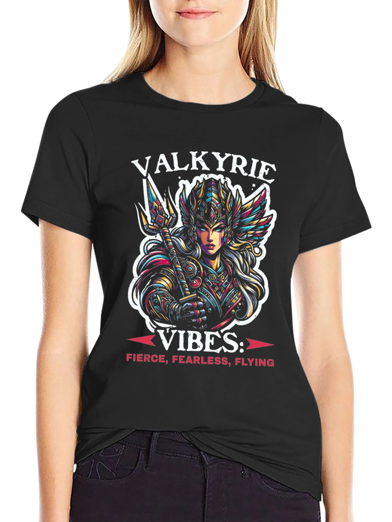 Valkyrie Vibes Graphic T-Shirt - Fierce & Fearless