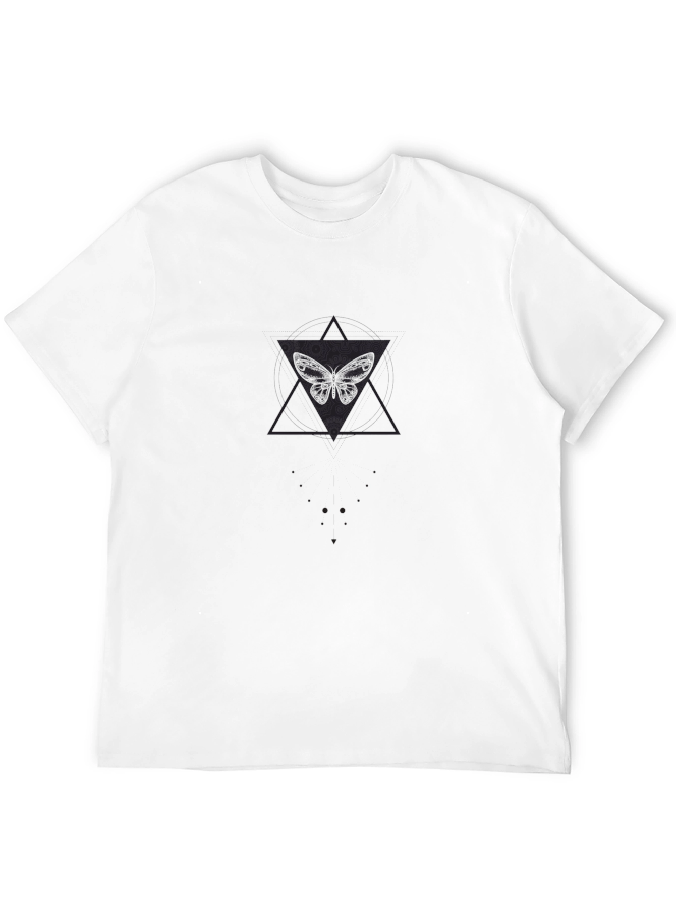 Butterfly Geometric Graphic Print Black Tee