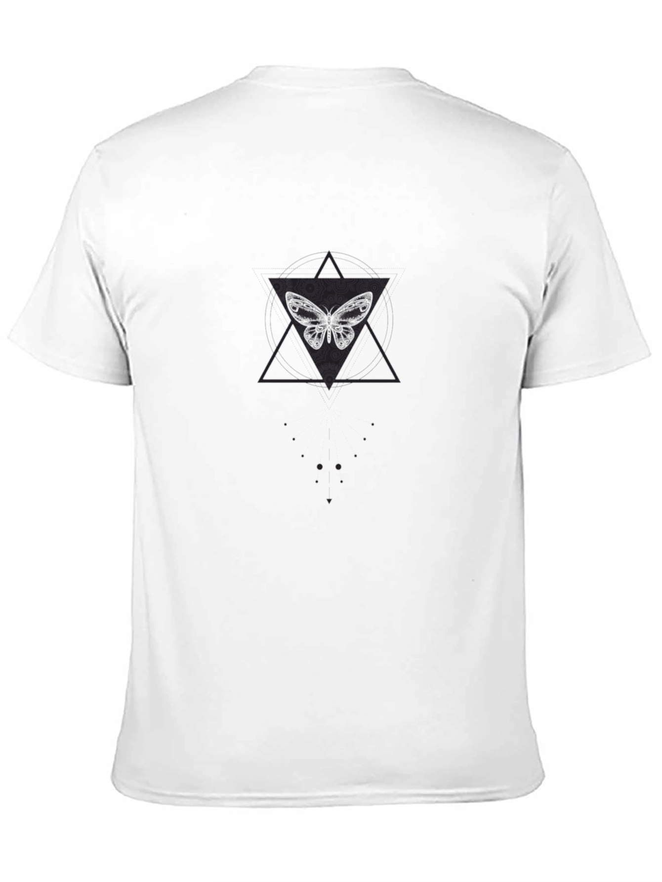 Butterfly Geometric Graphic Print Black Tee