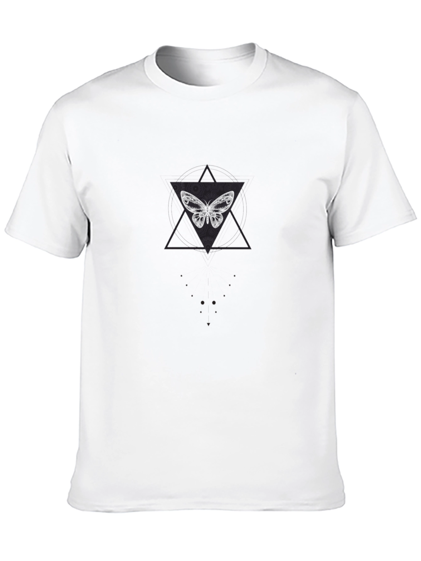 Butterfly Geometric Graphic Print Black Tee