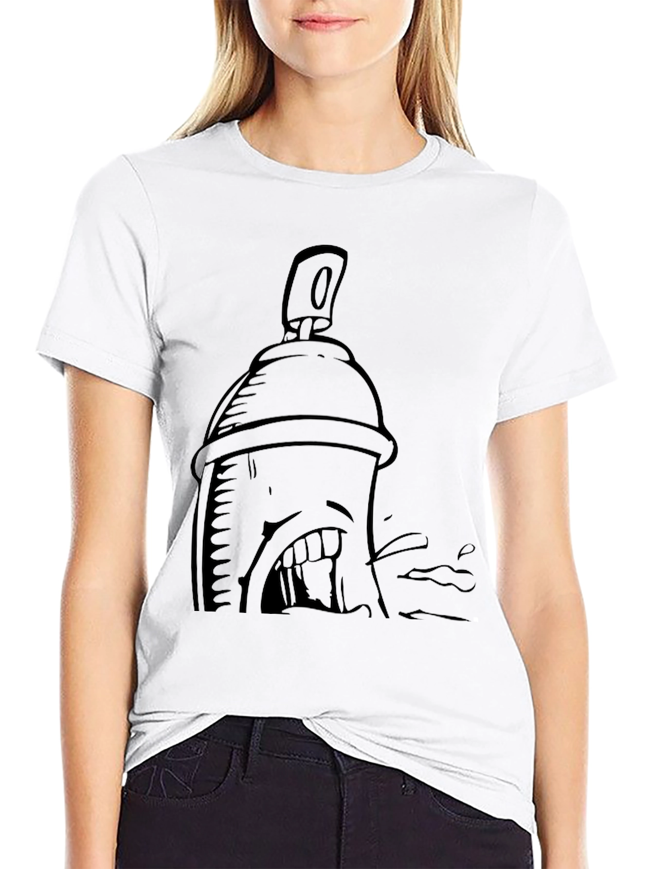 Spray Can Graphic Black T-Shirt
