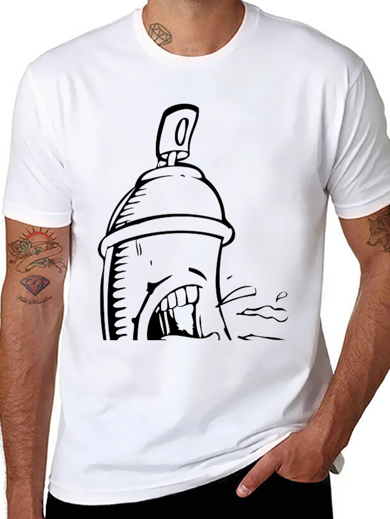 Spray Can Graphic Black T-Shirt