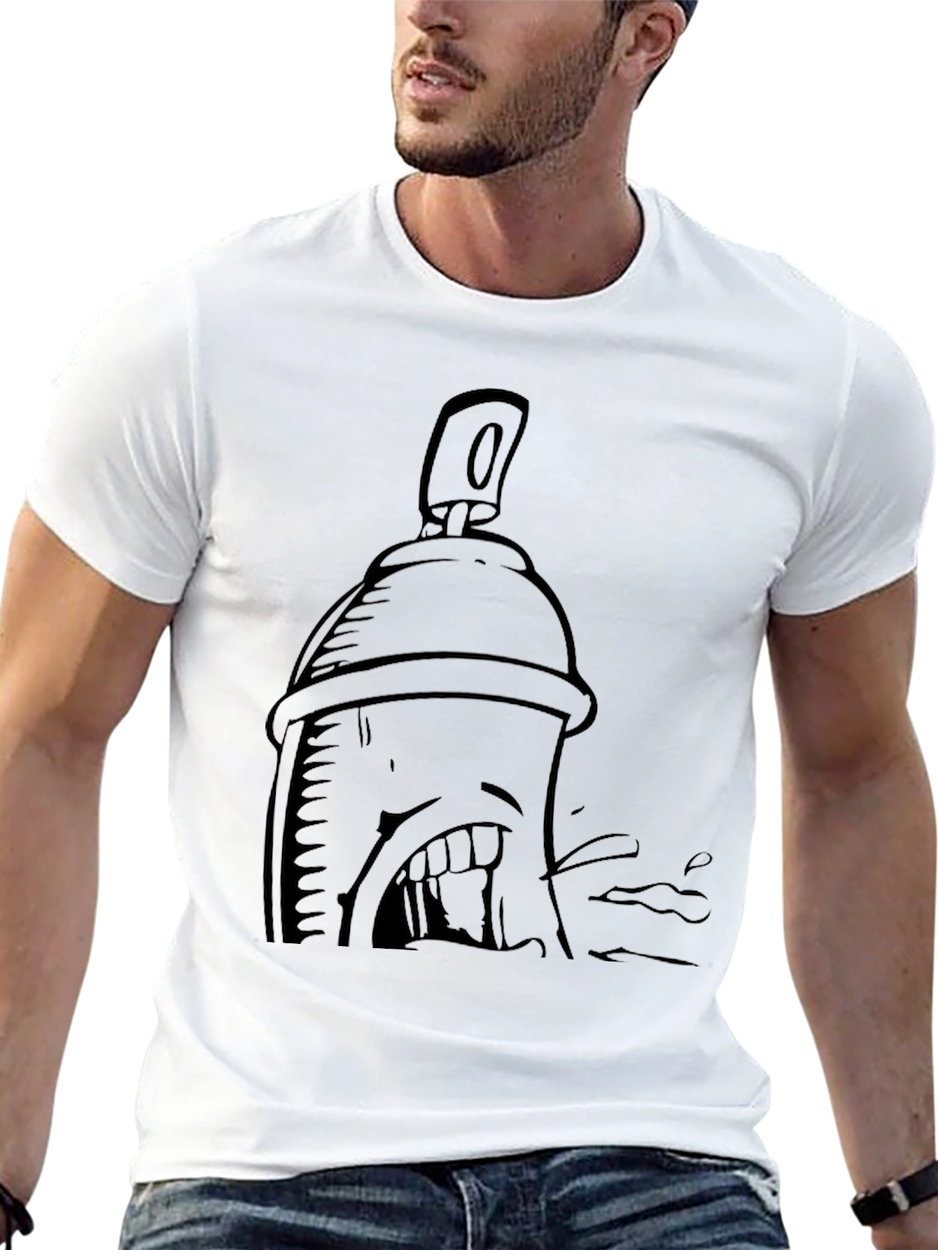 Spray Can Graphic Black T-Shirt