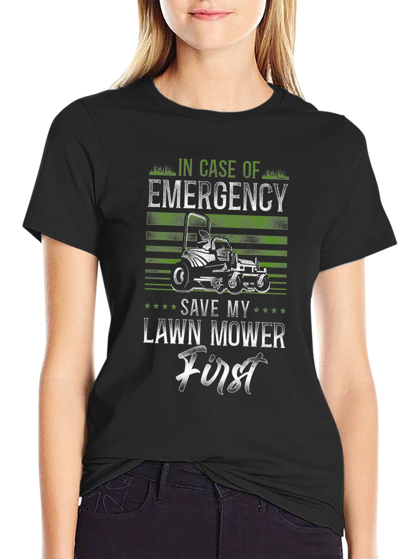 Emergency Lawn Mower T-Shirt: Save It First!