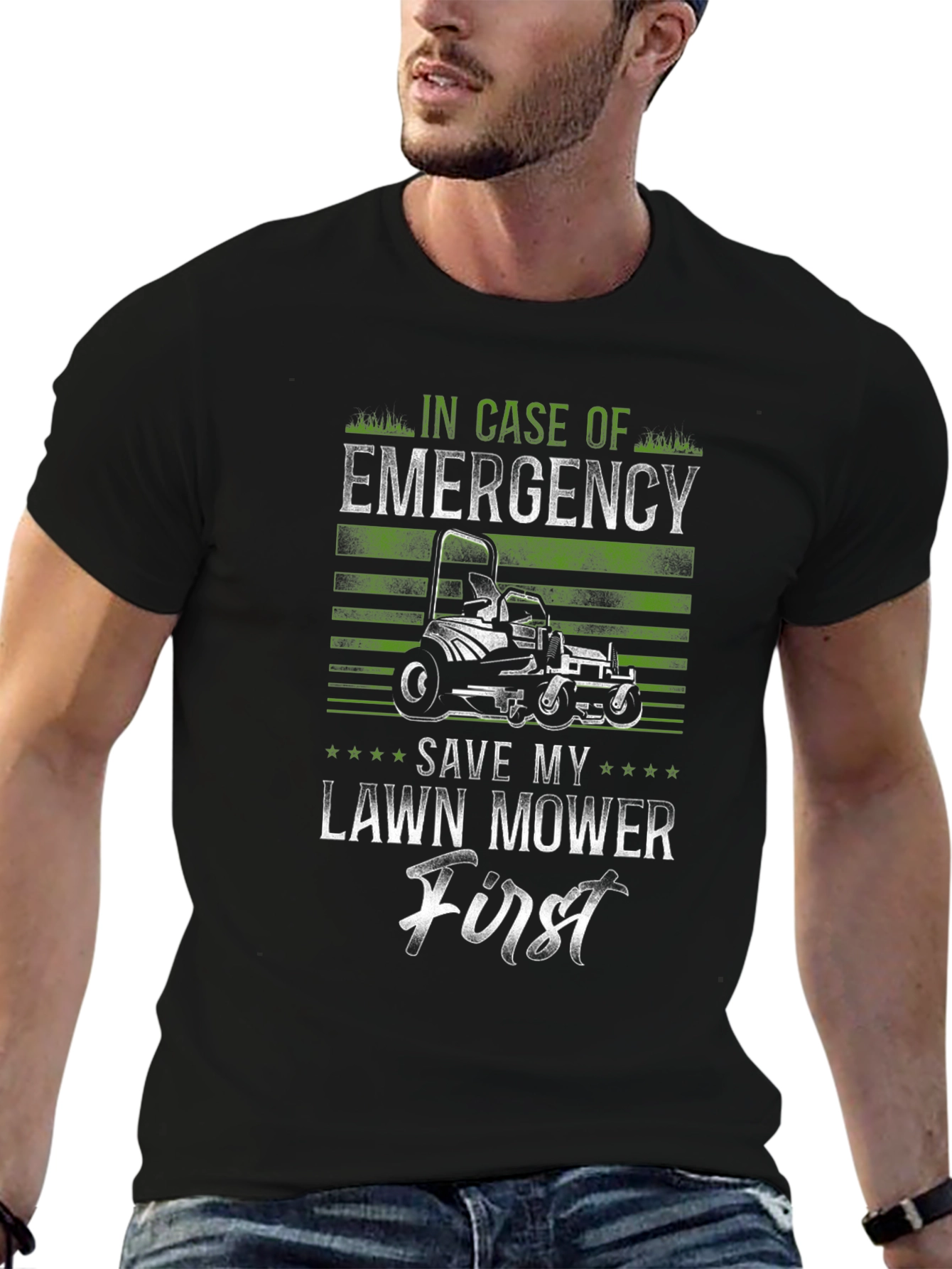 Emergency Lawn Mower T-Shirt: Save It First!