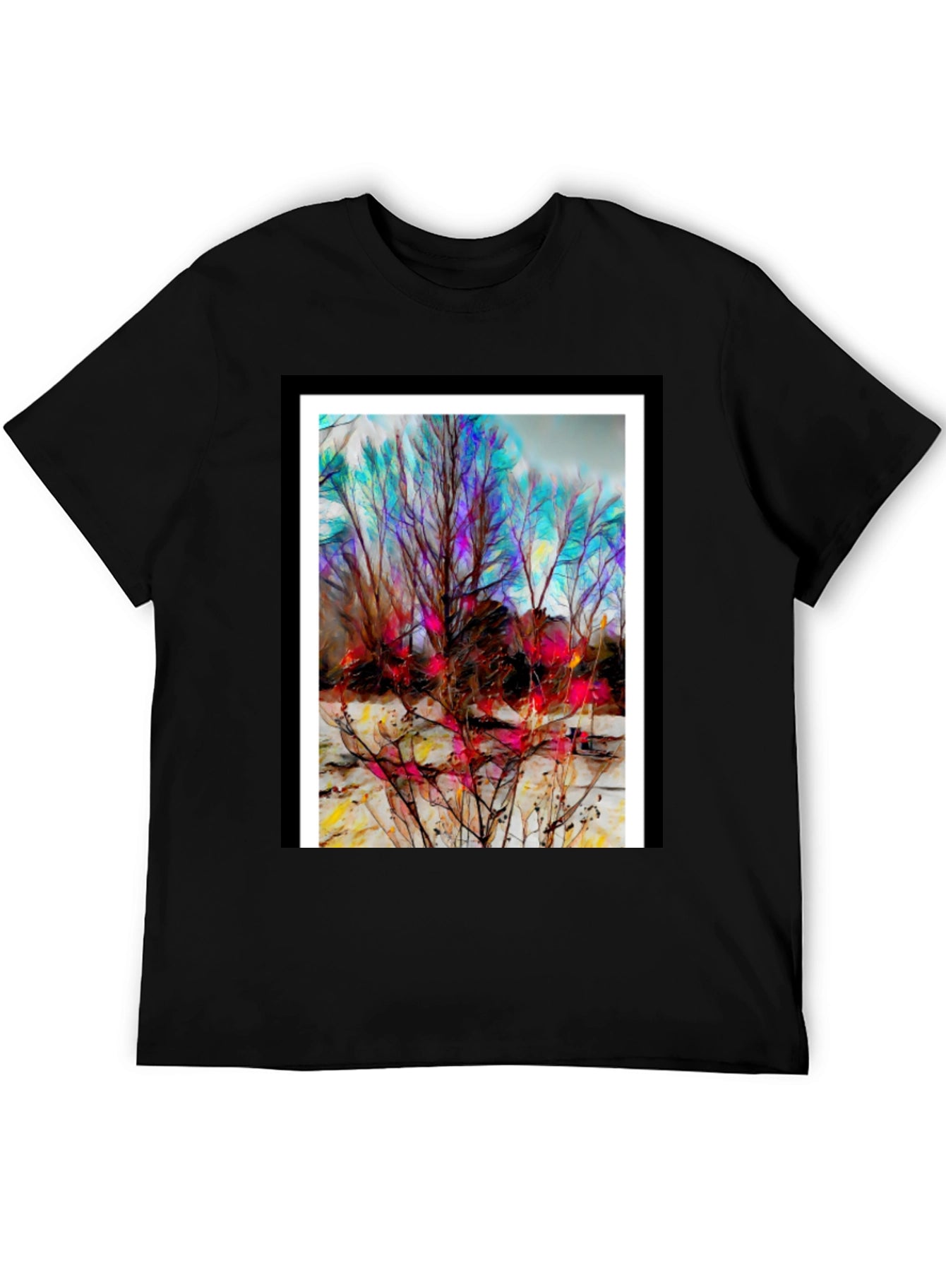 Abstract Winter Tree Art T-Shirt - Unique Design