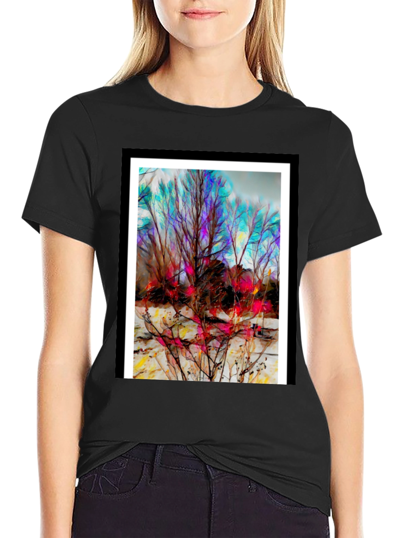 Abstract Winter Tree Art T-Shirt - Unique Design