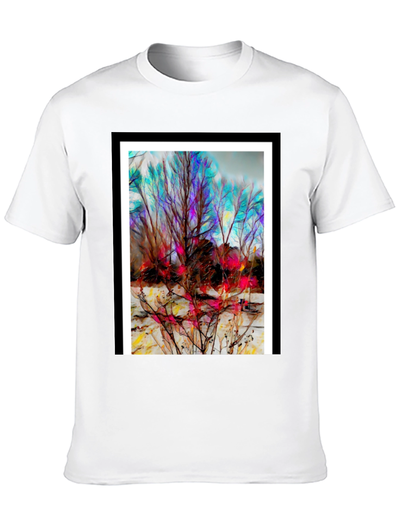 Abstract Winter Tree Art T-Shirt - Unique Design