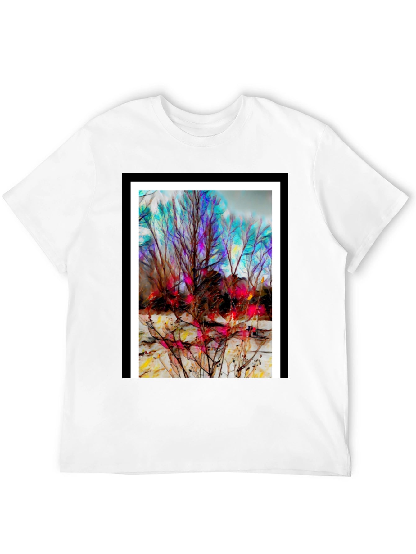 Abstract Winter Tree Art T-Shirt - Unique Design