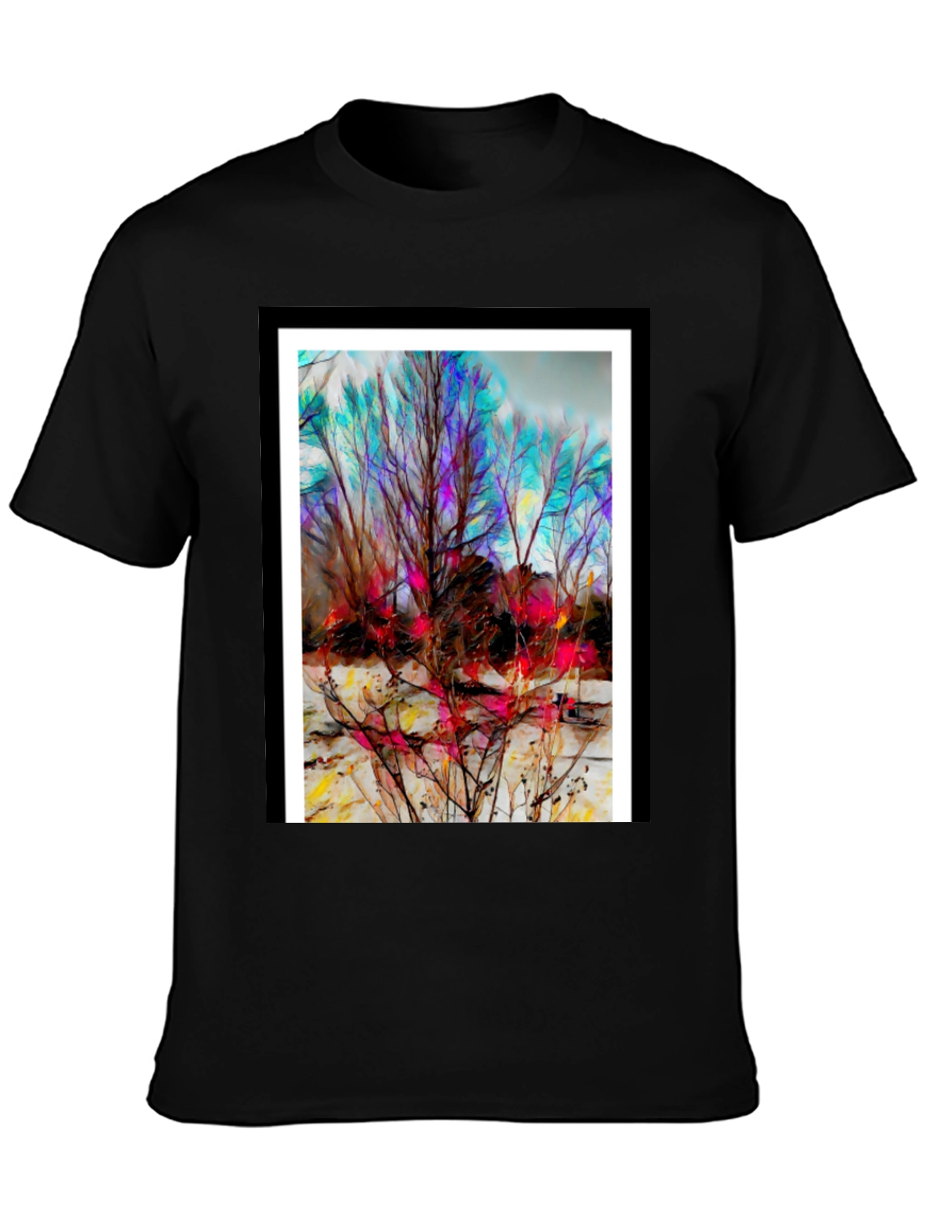Abstract Winter Tree Art T-Shirt - Unique Design