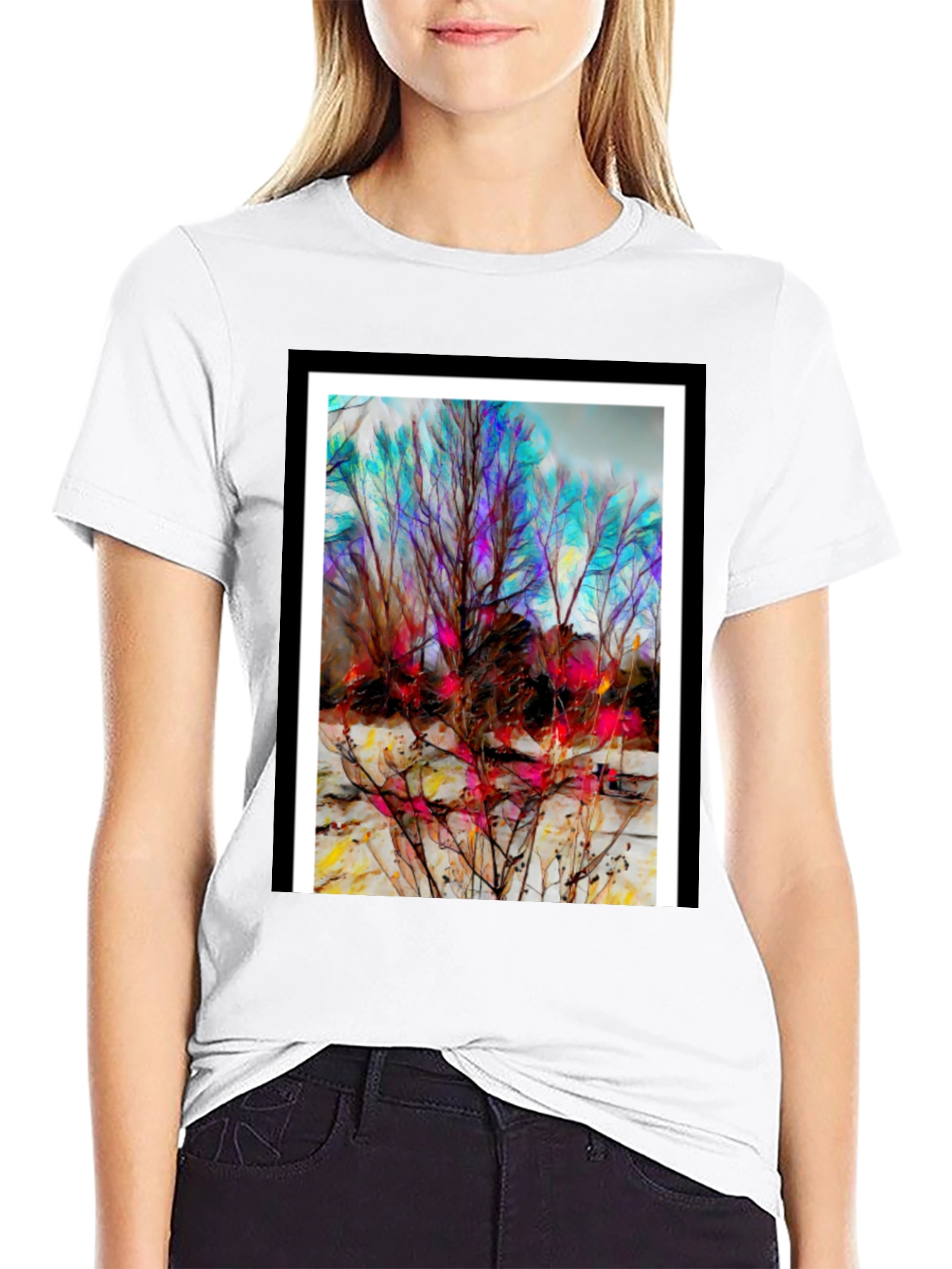 Abstract Winter Tree Art T-Shirt - Unique Design