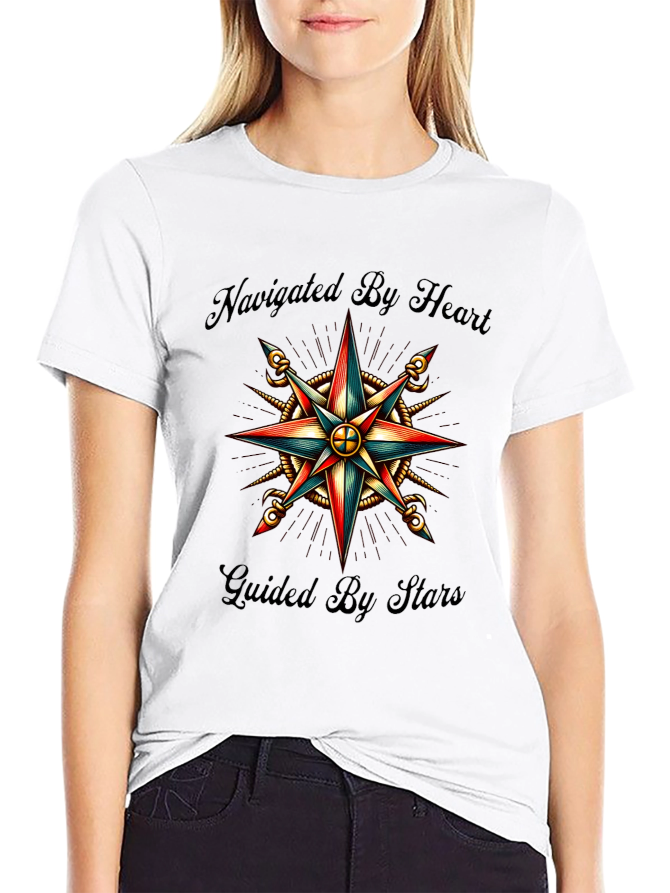 Navigated by Heart Compass Graphic Tee